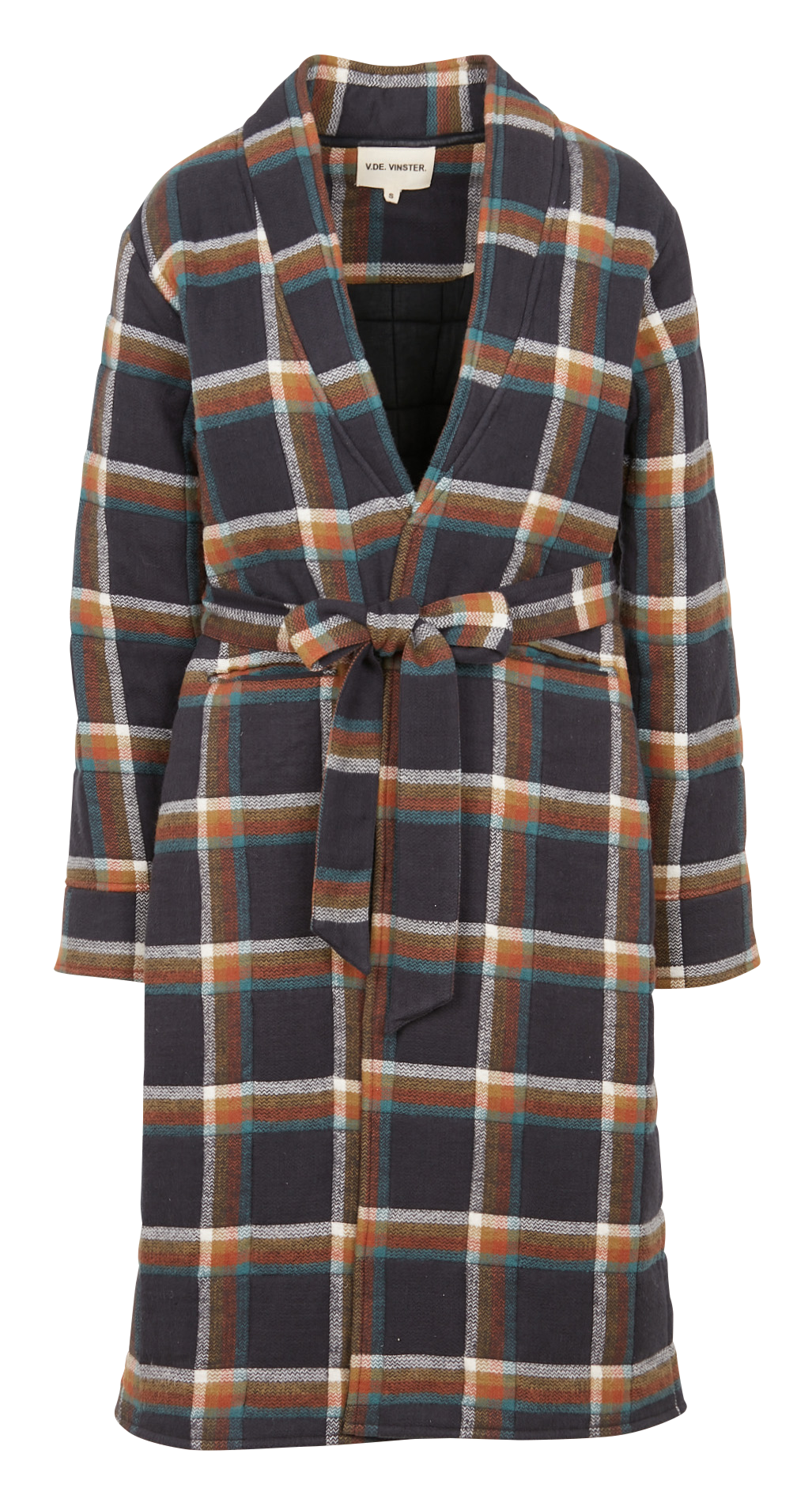 Manteau droit en coton V DE VINSTER Noir