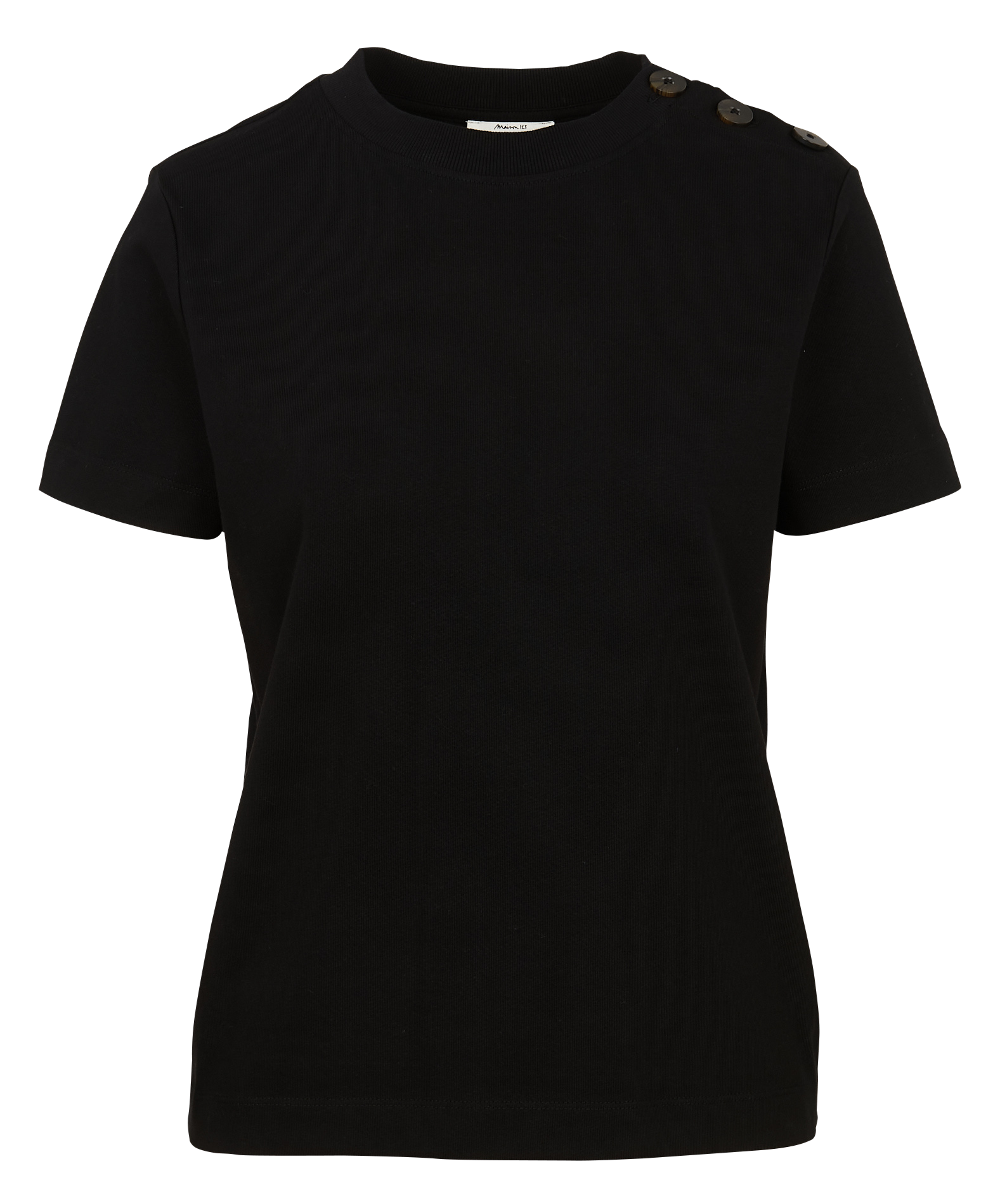 Round-neck cotton T-shirt MAISON 123 Black