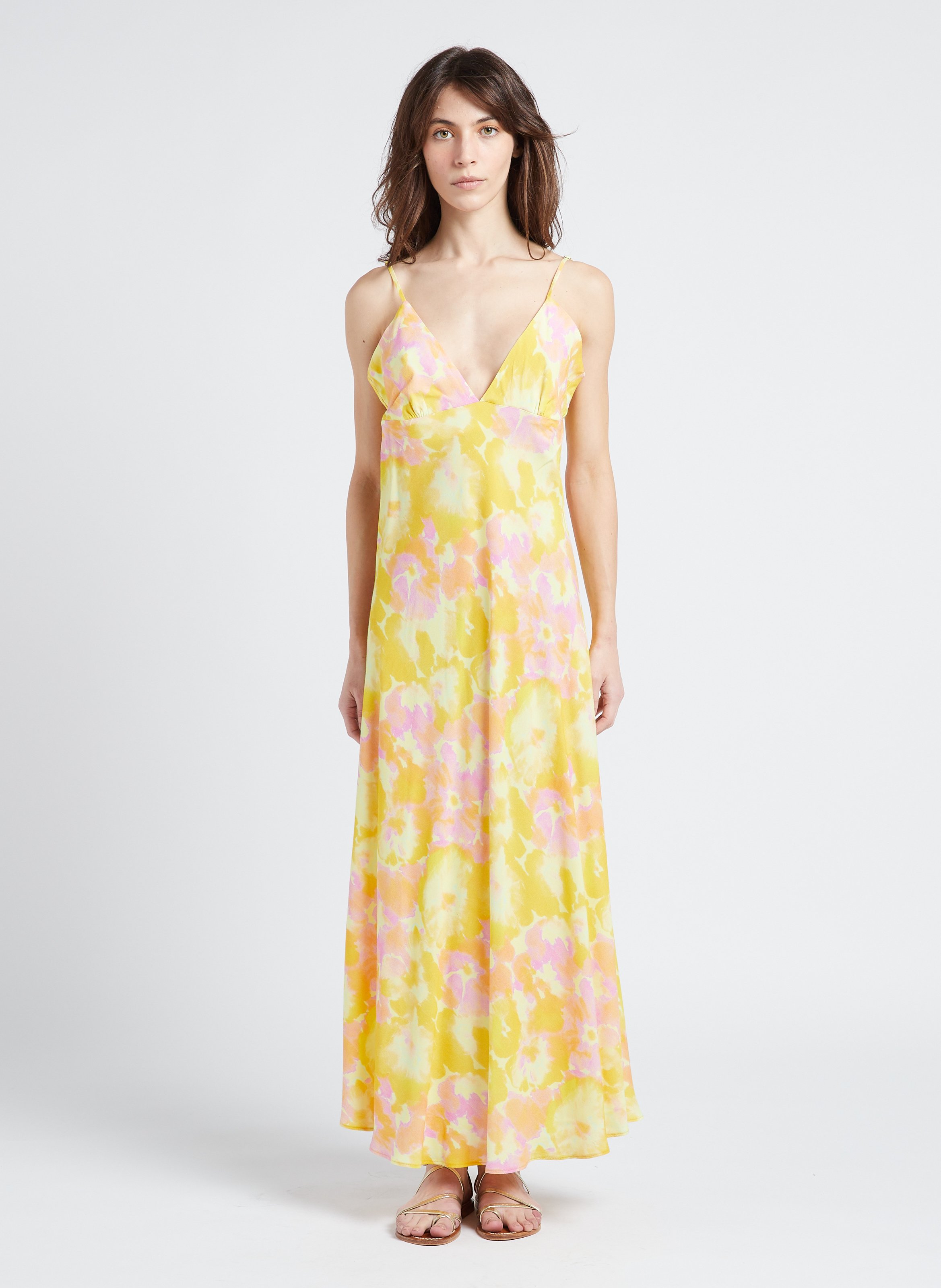 Lange jurk met print THE NEW SOCIETY Veelkleurig