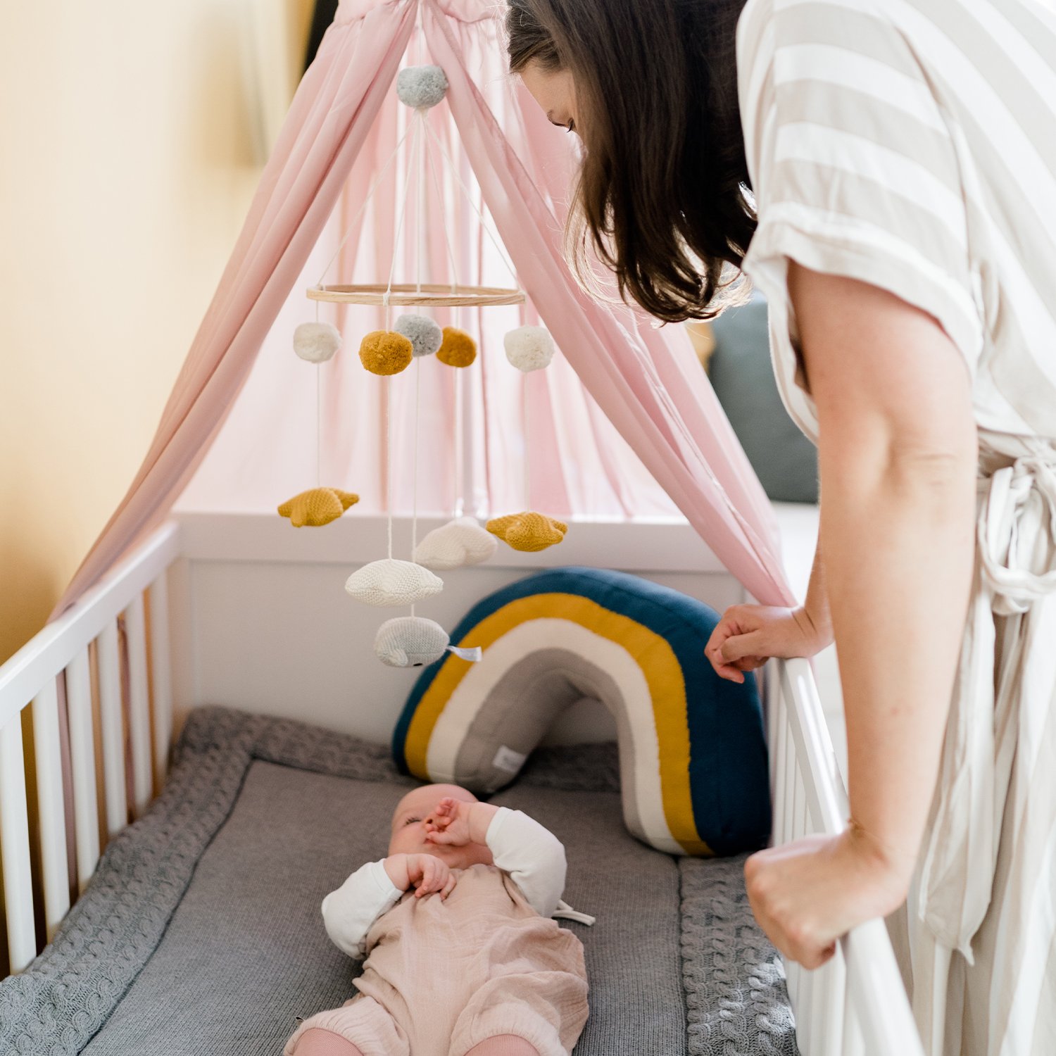 Mobile ciel nocturne en coton Jaune