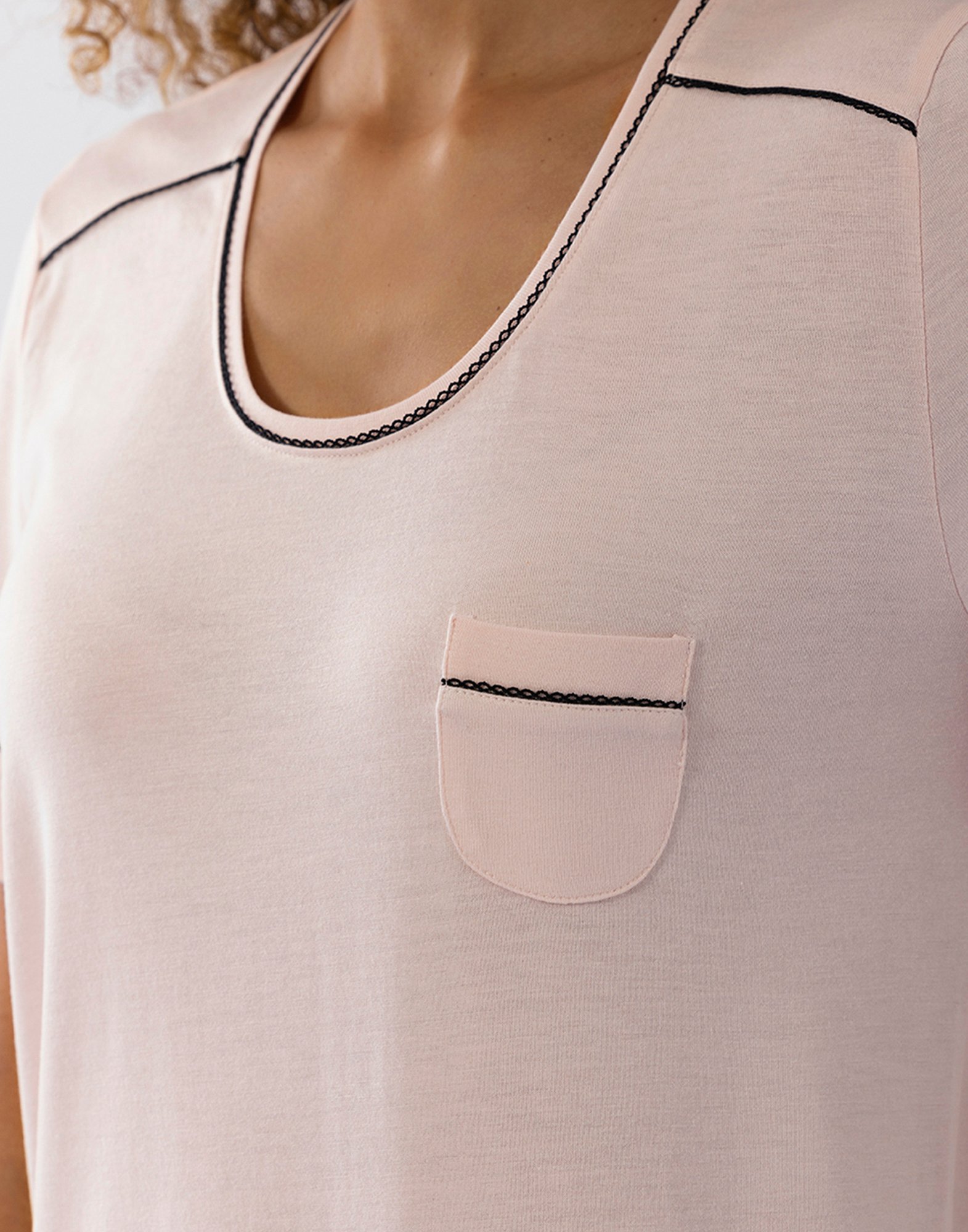 Short-sleeved cotton modal nightshirt LE CHAT Pink