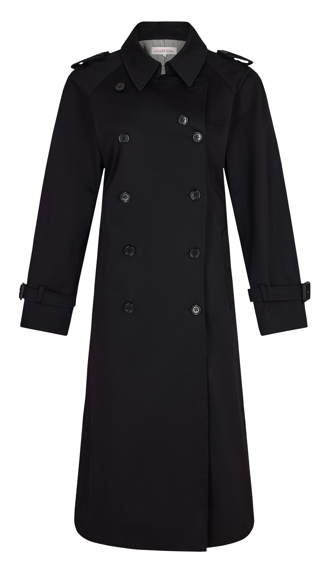 Trench col à revers droit en coton mélangé GERARD DAREL Noir