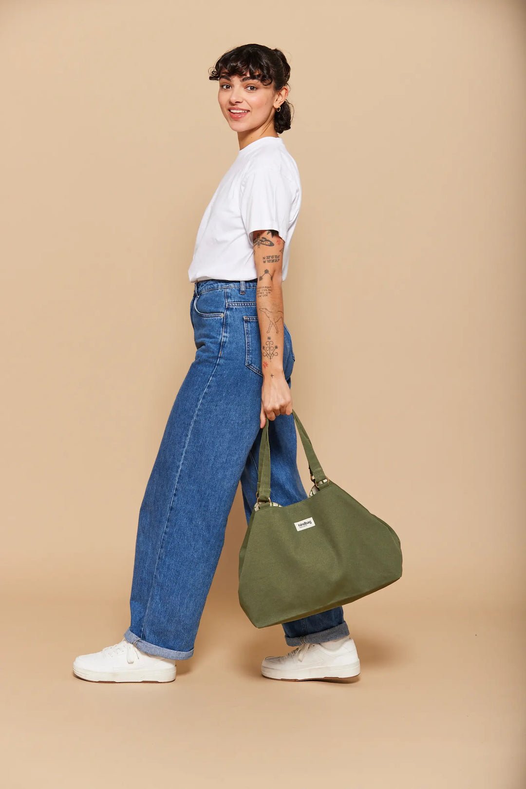 Cotton tote bag Khaki