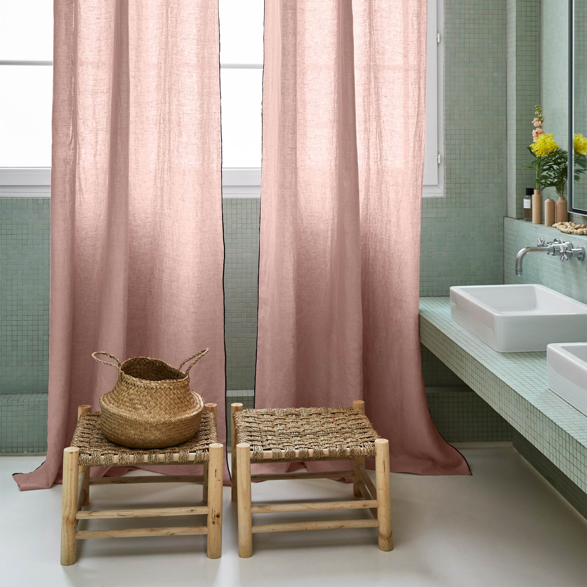 Curtain with gathering tape MADURA Pink