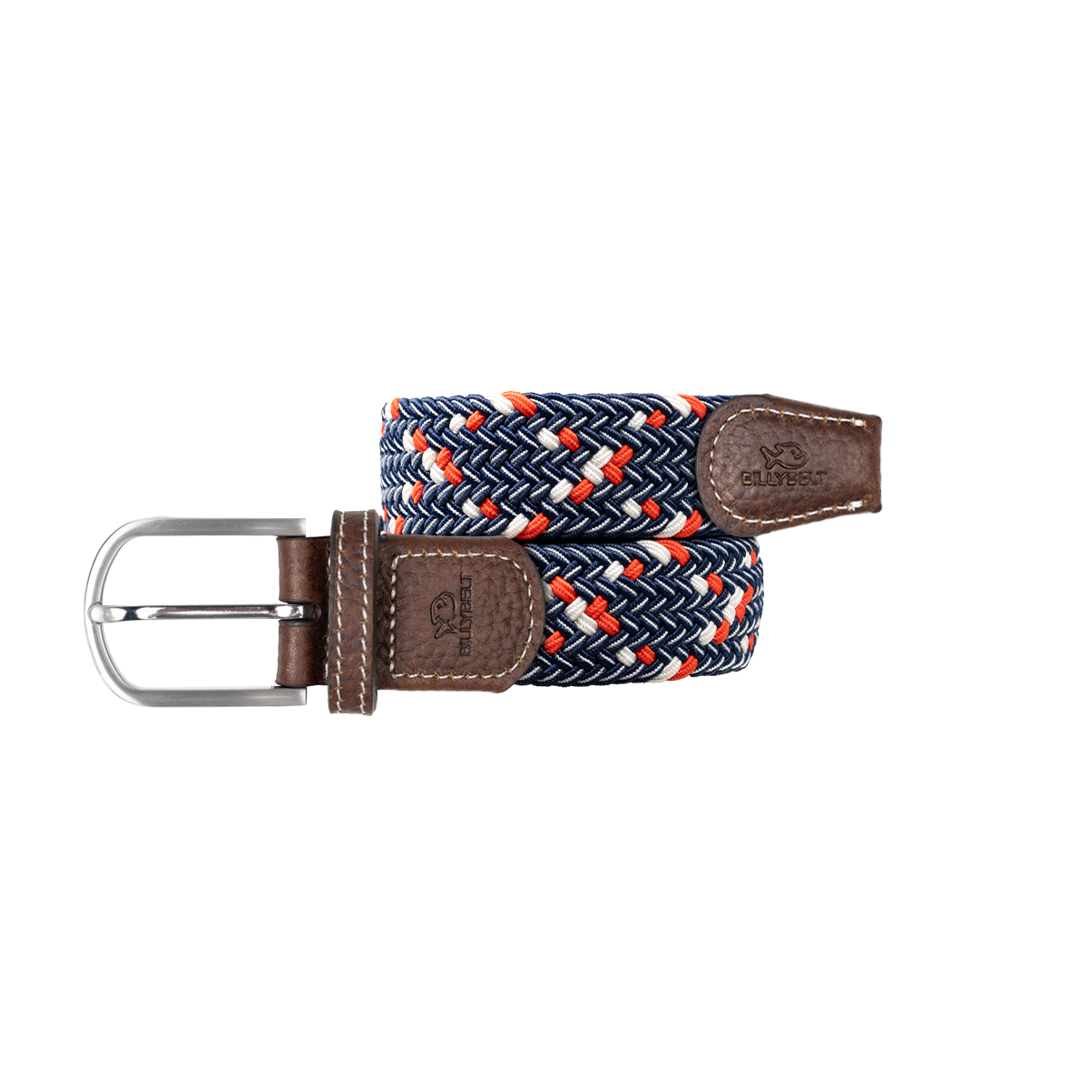 Multicolored braided elastic belt BILLYBELT Blue