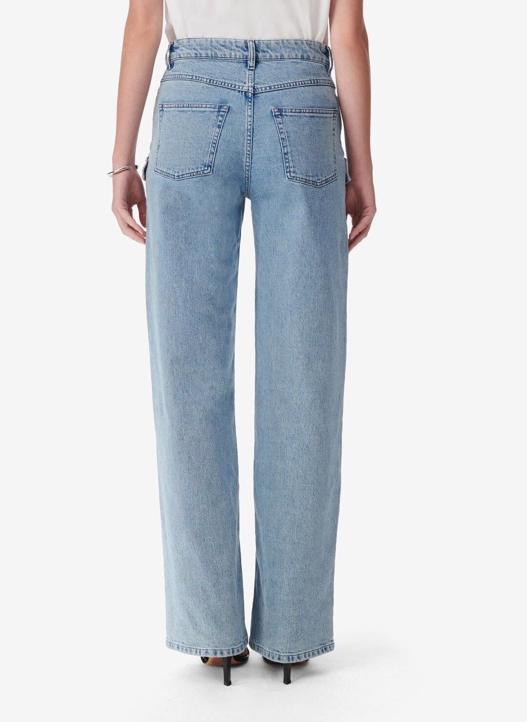 Wide-leg cotton blend jeans IRO Blue