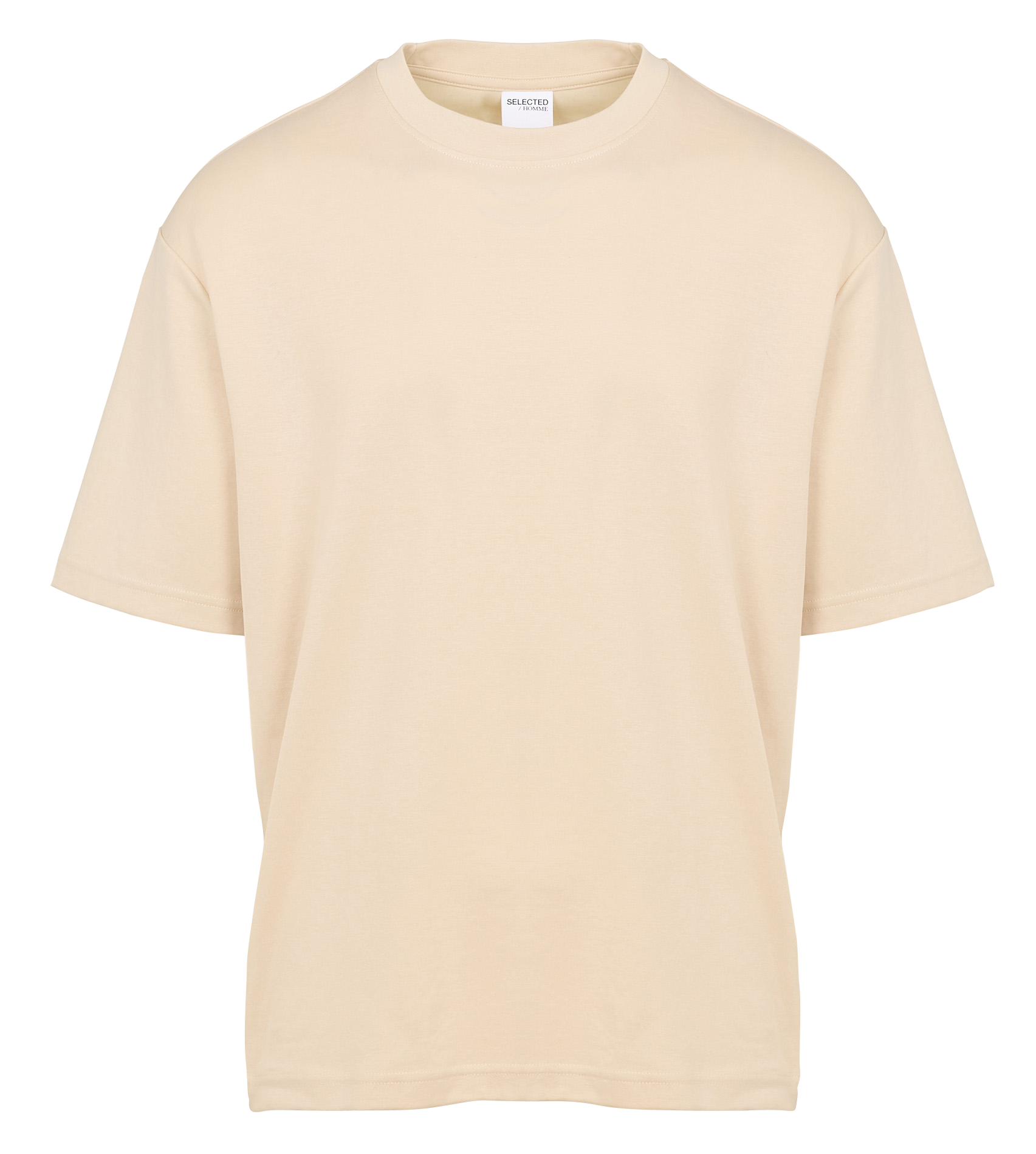 Oversized organic cotton blend t-shirt SELECTED Beige