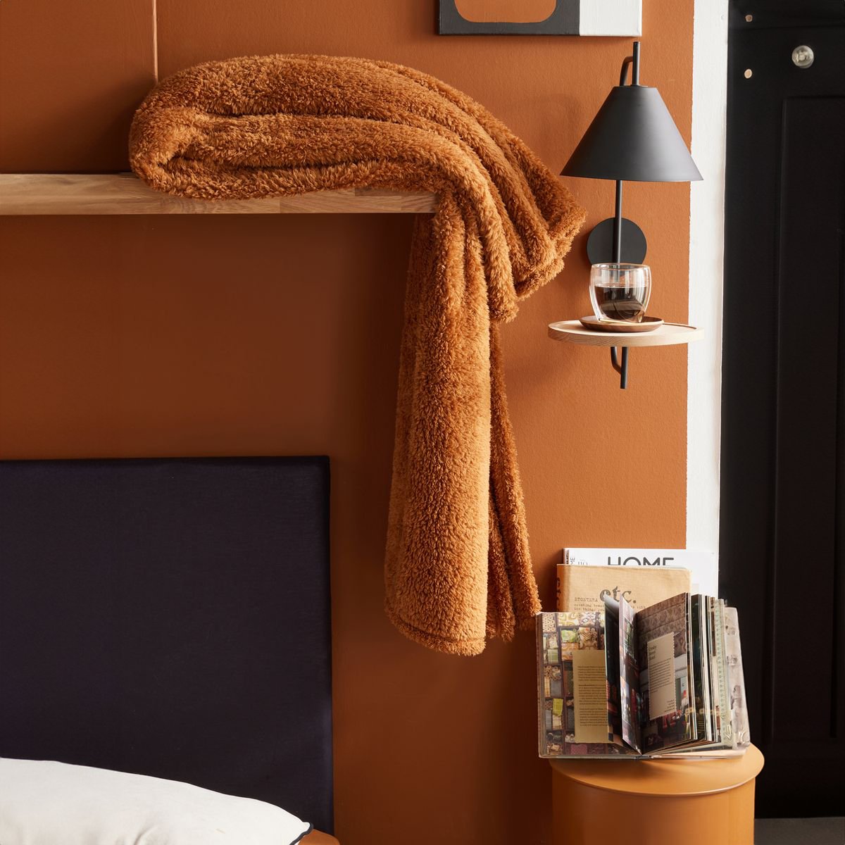 Solid fleece plaid TODAY LINGE DE MAISON Brown