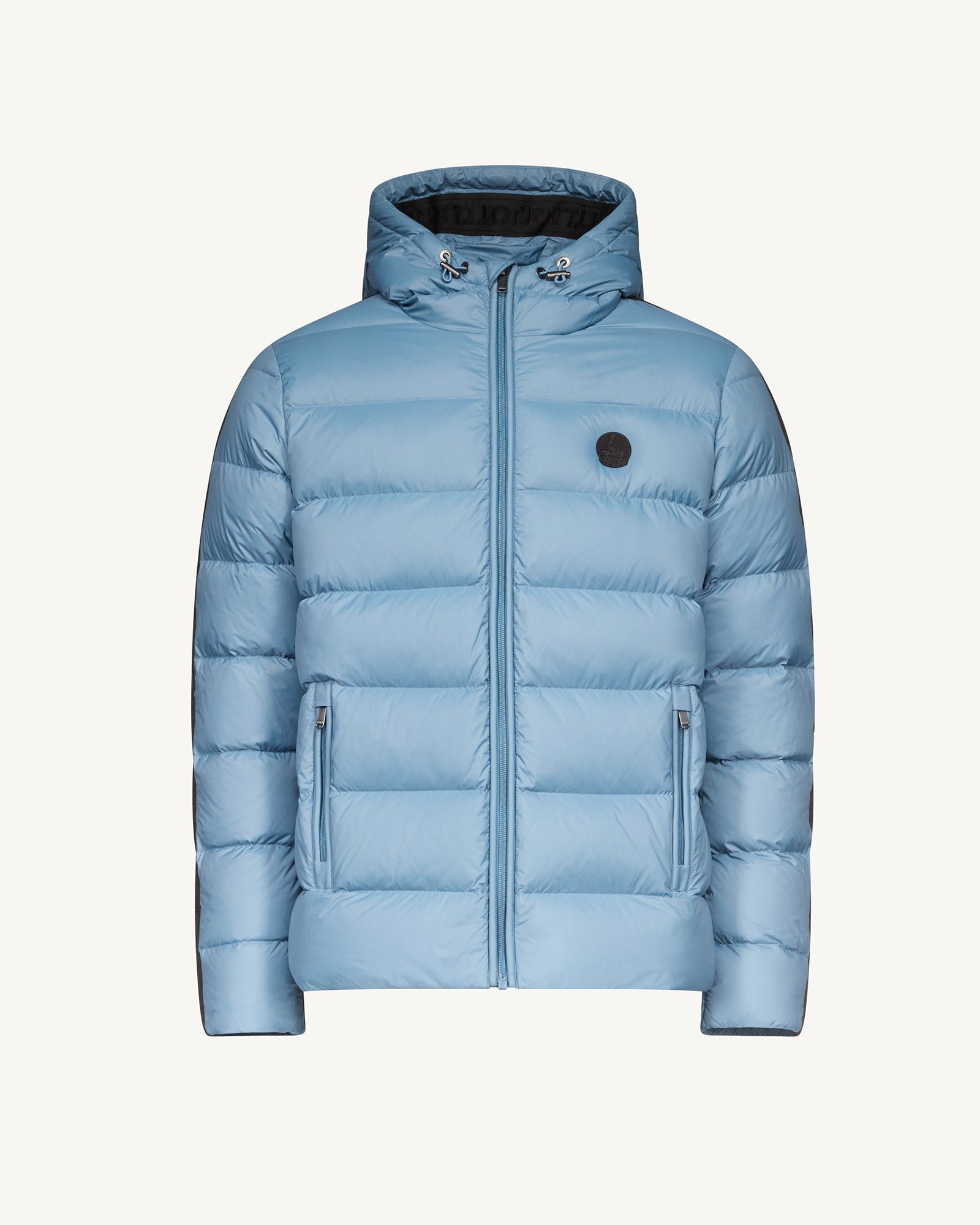 Straight hooded puffer jacket John Ribbon JOTT Blue