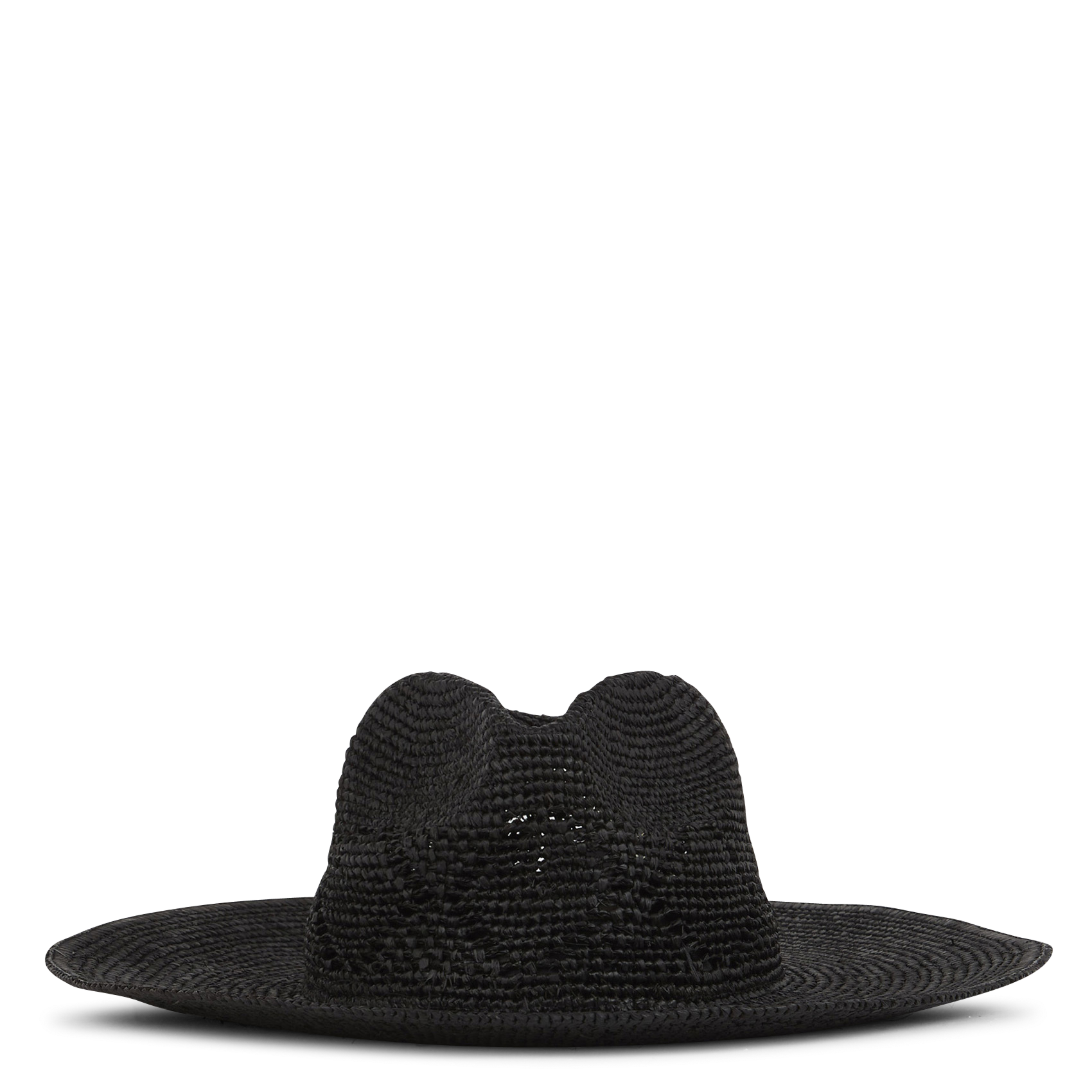 Chapeau réglable tissé et ajouré en raphia CAMALYA Noir