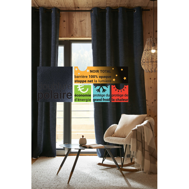 Blackout and Thermal Curtains L'EFFET PAPILLON Blue