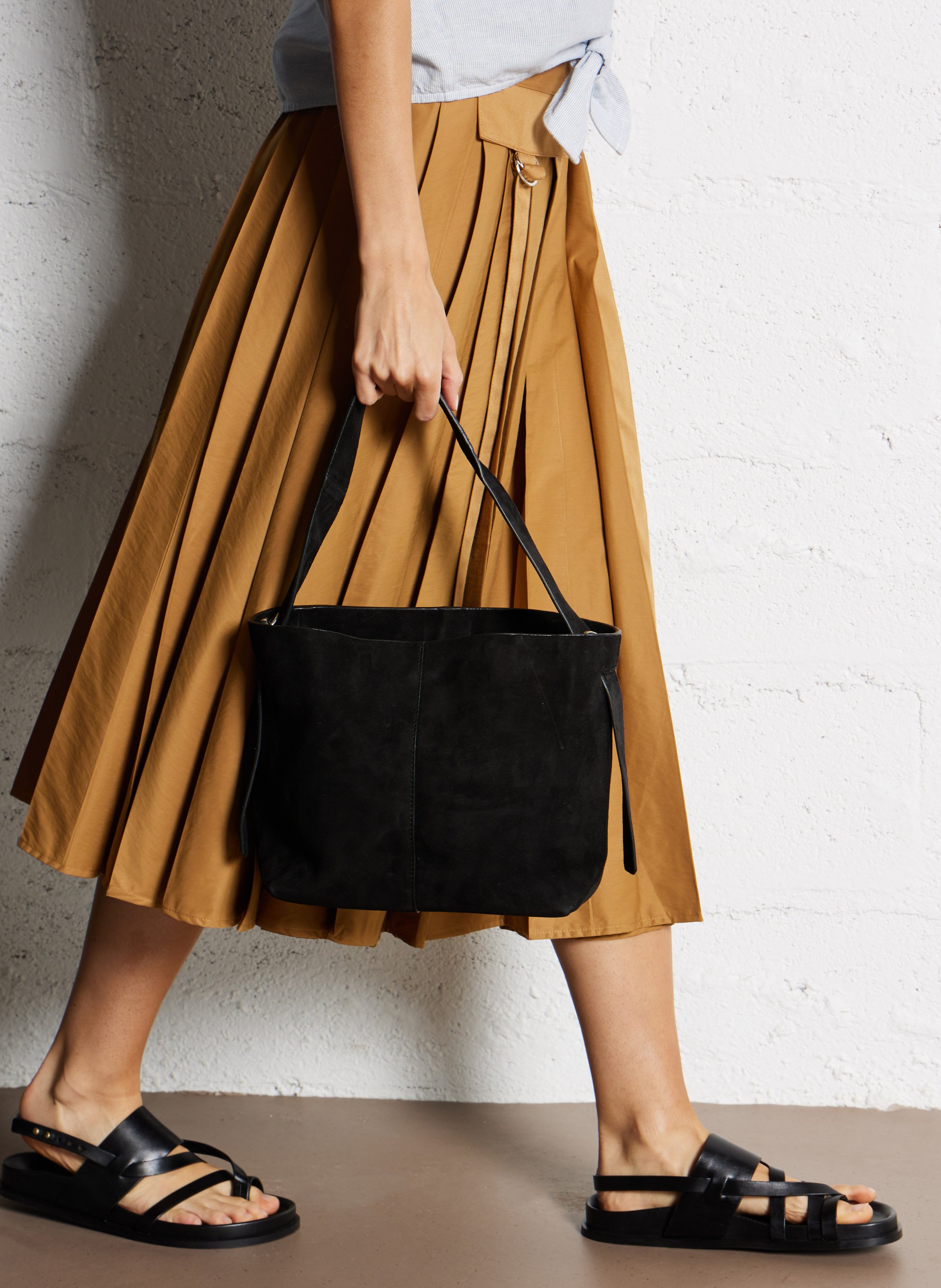 Sac bandoulière en suédine Noir