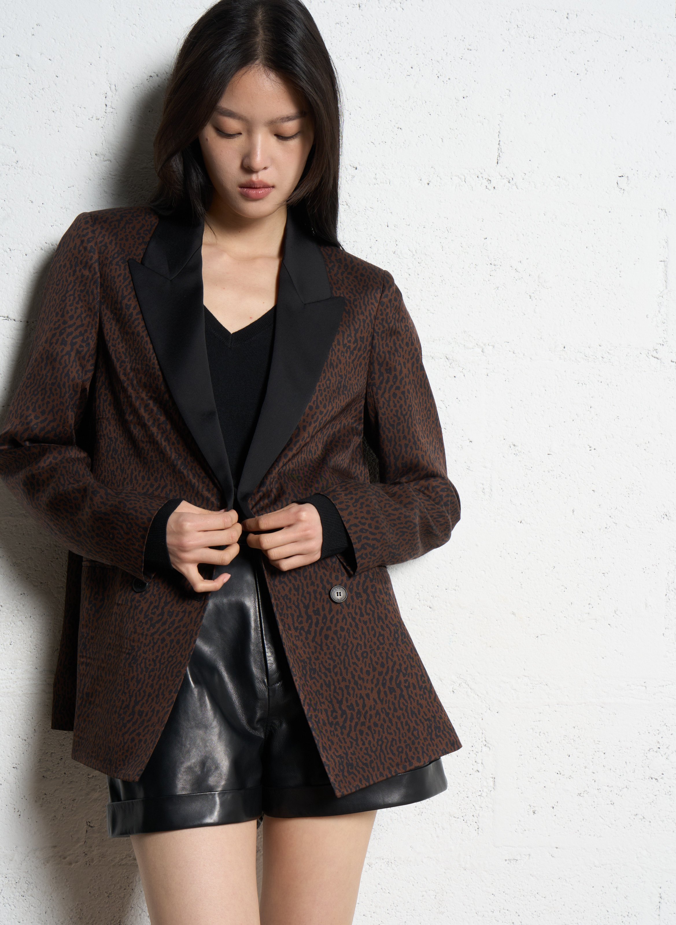 Blazer met print IKKS Bruin