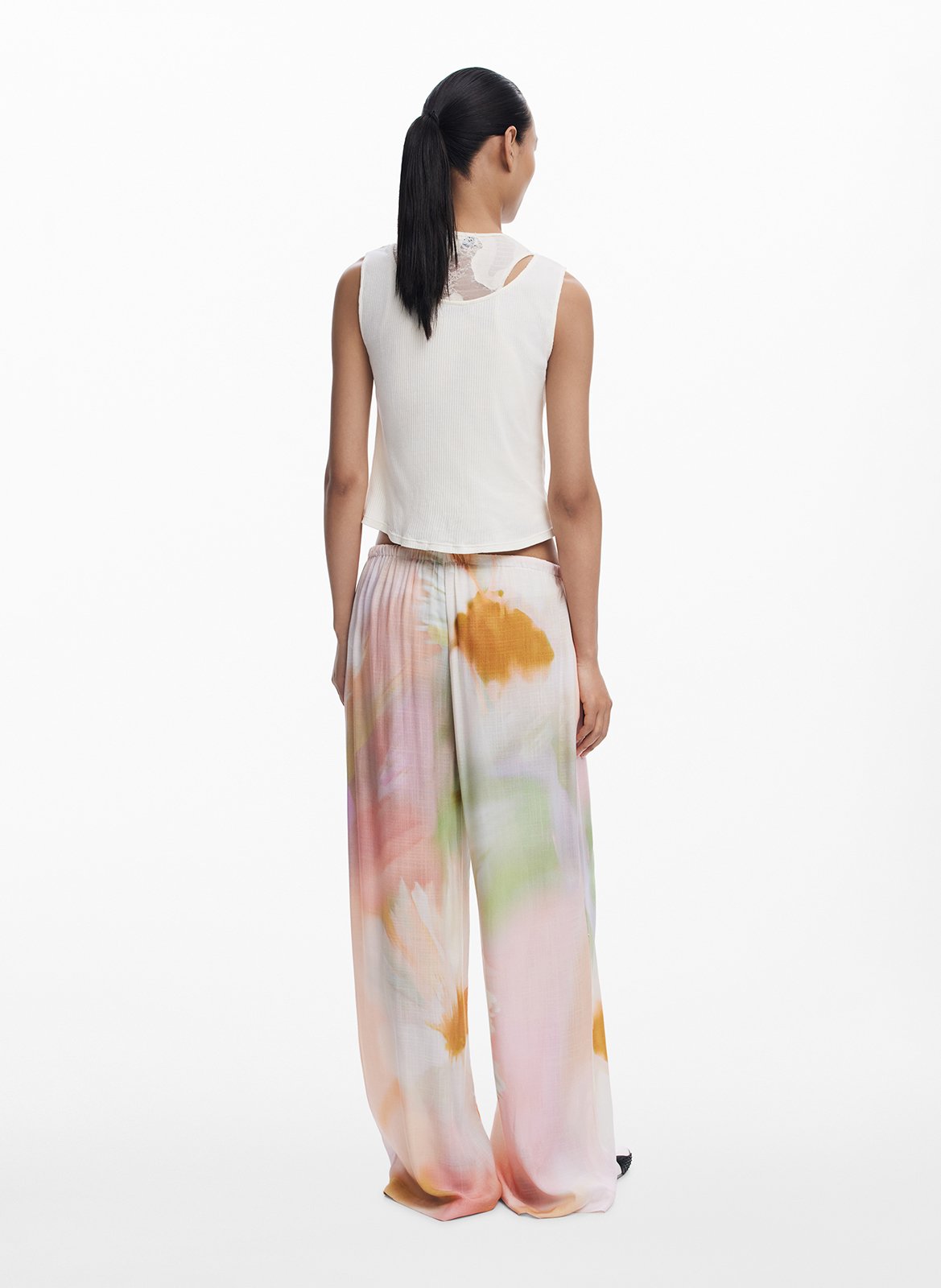 Pantaloni lunghi fluidi stampati DESIGUAL Multicolore