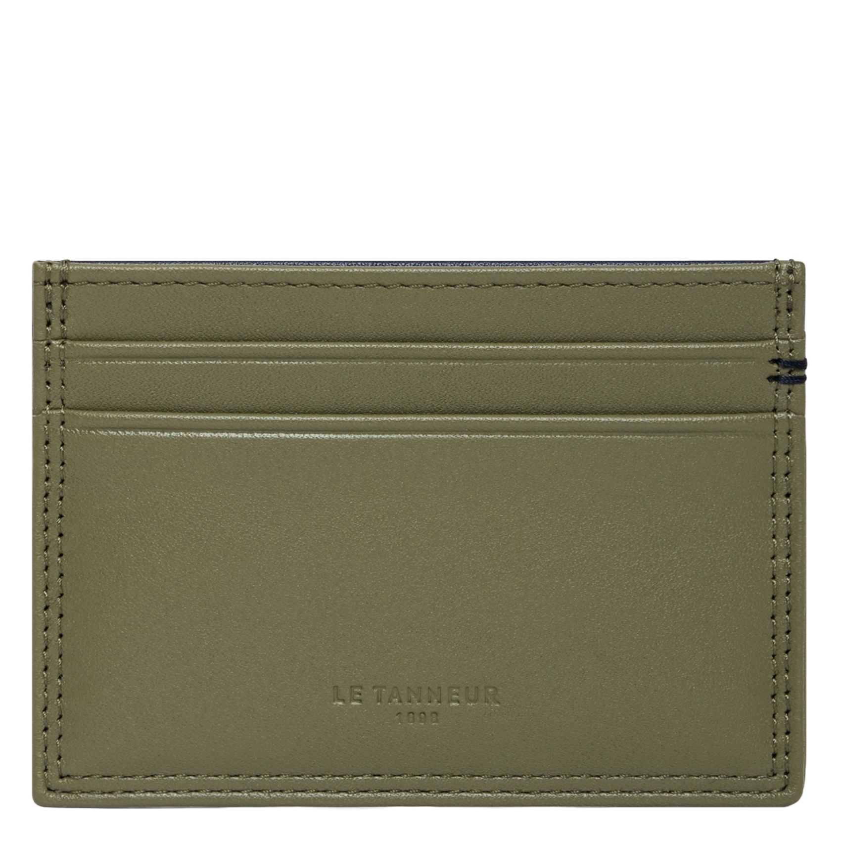 - 100% leer, - 6 kaarthoudersplitten, - 1 centrale zak, - Afmetingen: L10 x H7 cm. LE TANNEUR Groen