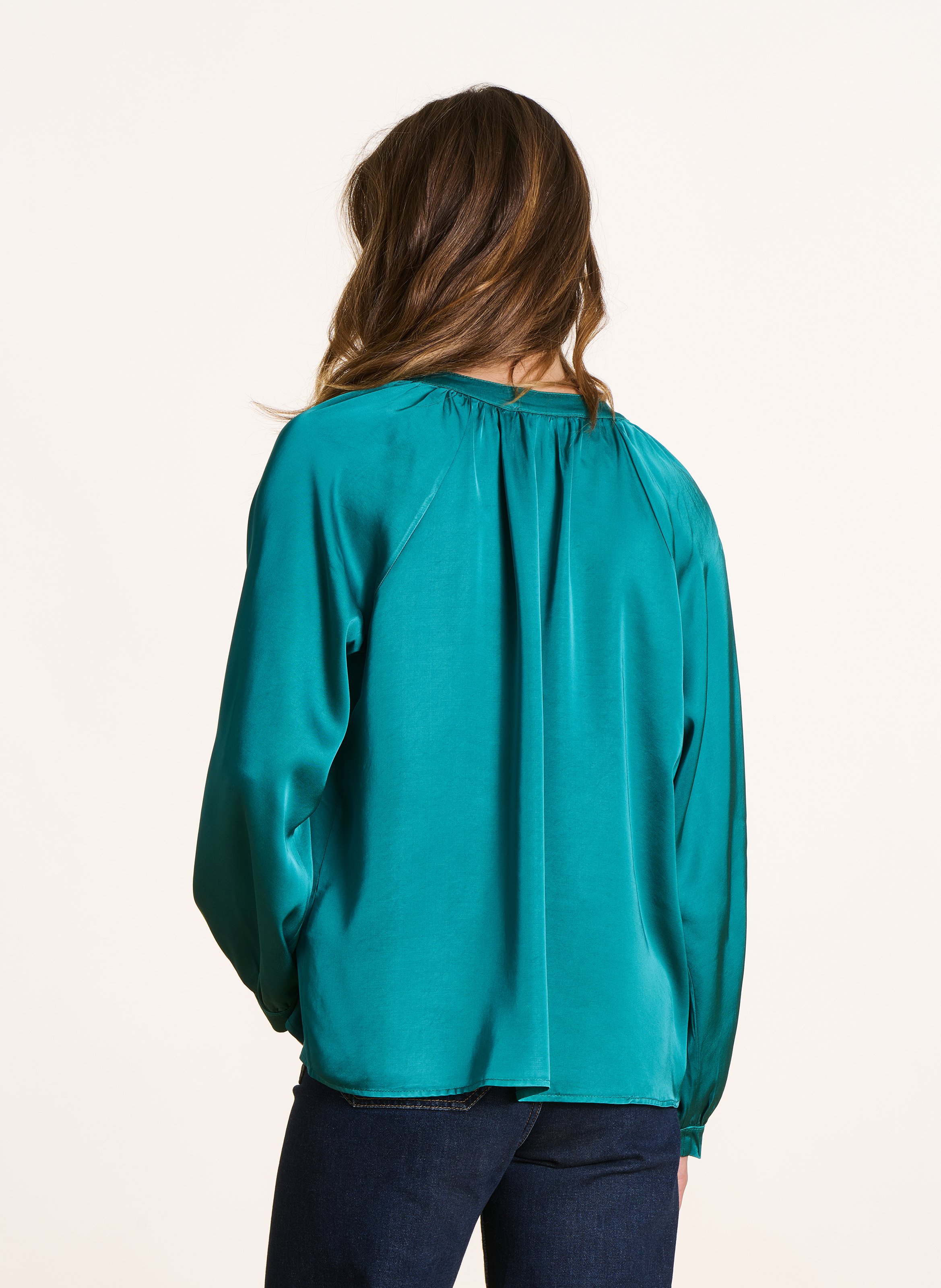 Chemise ample unie col rond LA FEE MARABOUTEE Vert