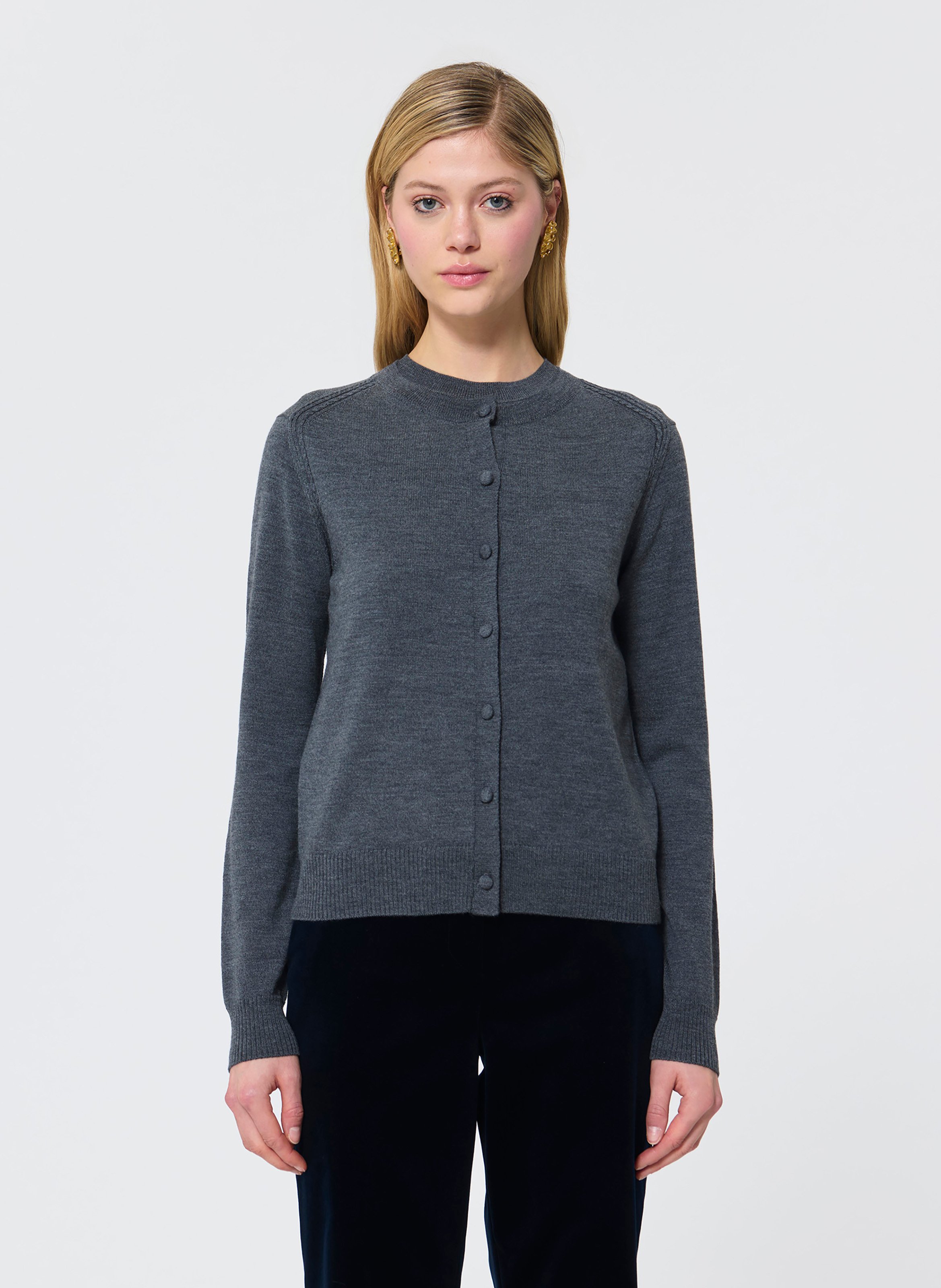 Gilet col rond en laine TARA JARMON