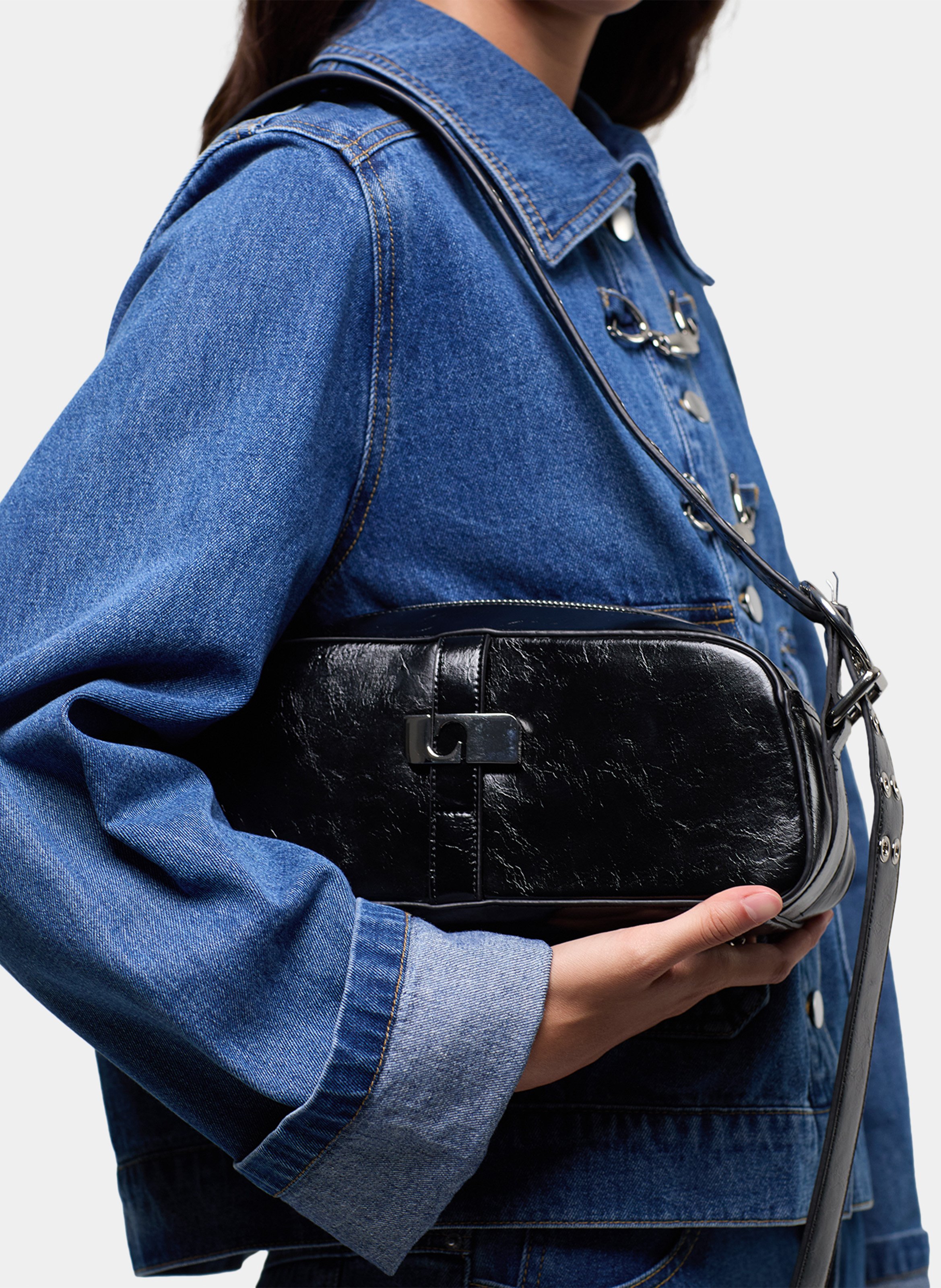 Oversize cotton jacket with classic collar LAAGAM Blue