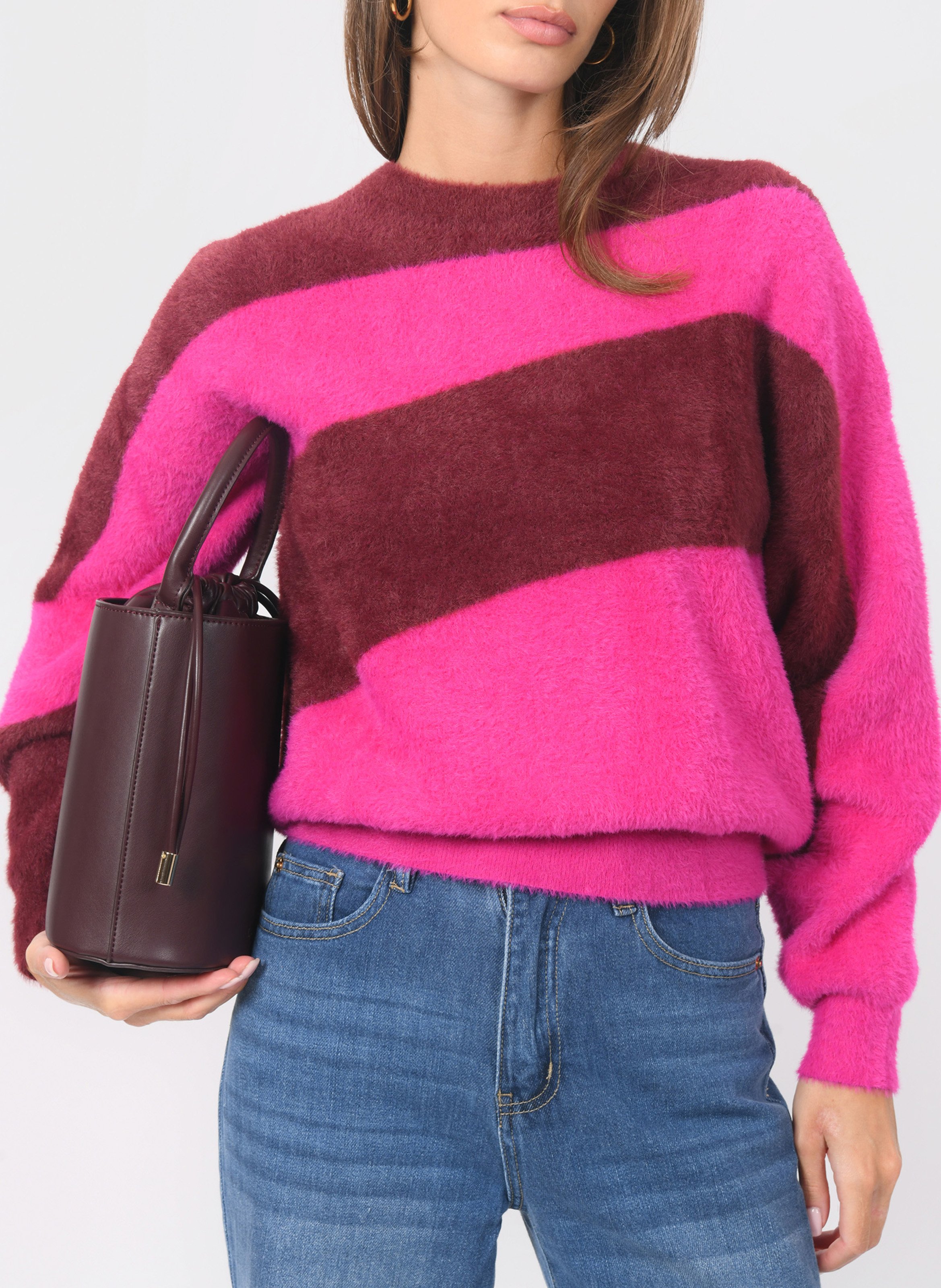 Rundhalsausschnitt-Flauschpullover KOOKAI Rosa