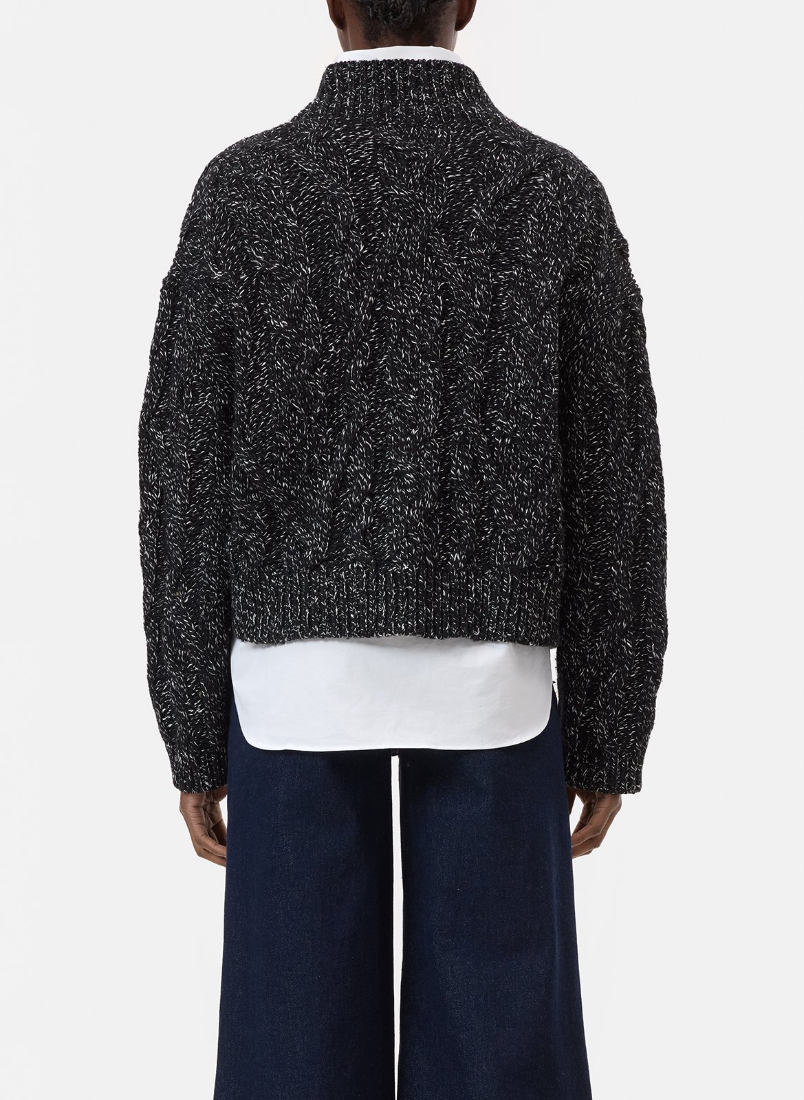 Gilet col rond en laine et en coton mélangé CLOSED Gris