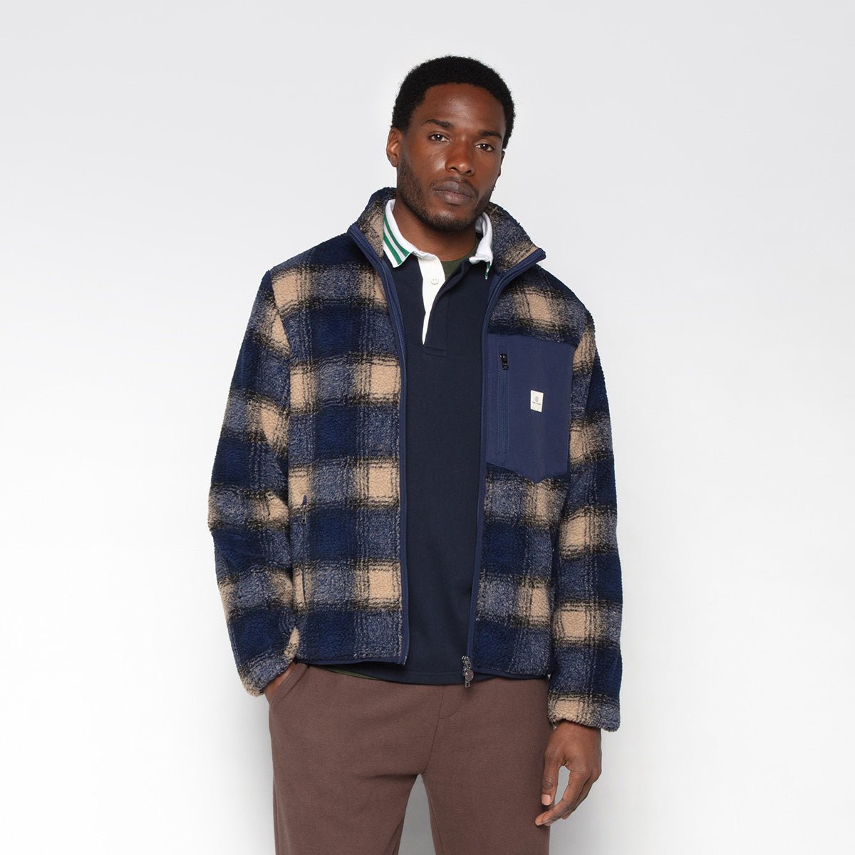 Checked Parka SERGE BLANCO Blue