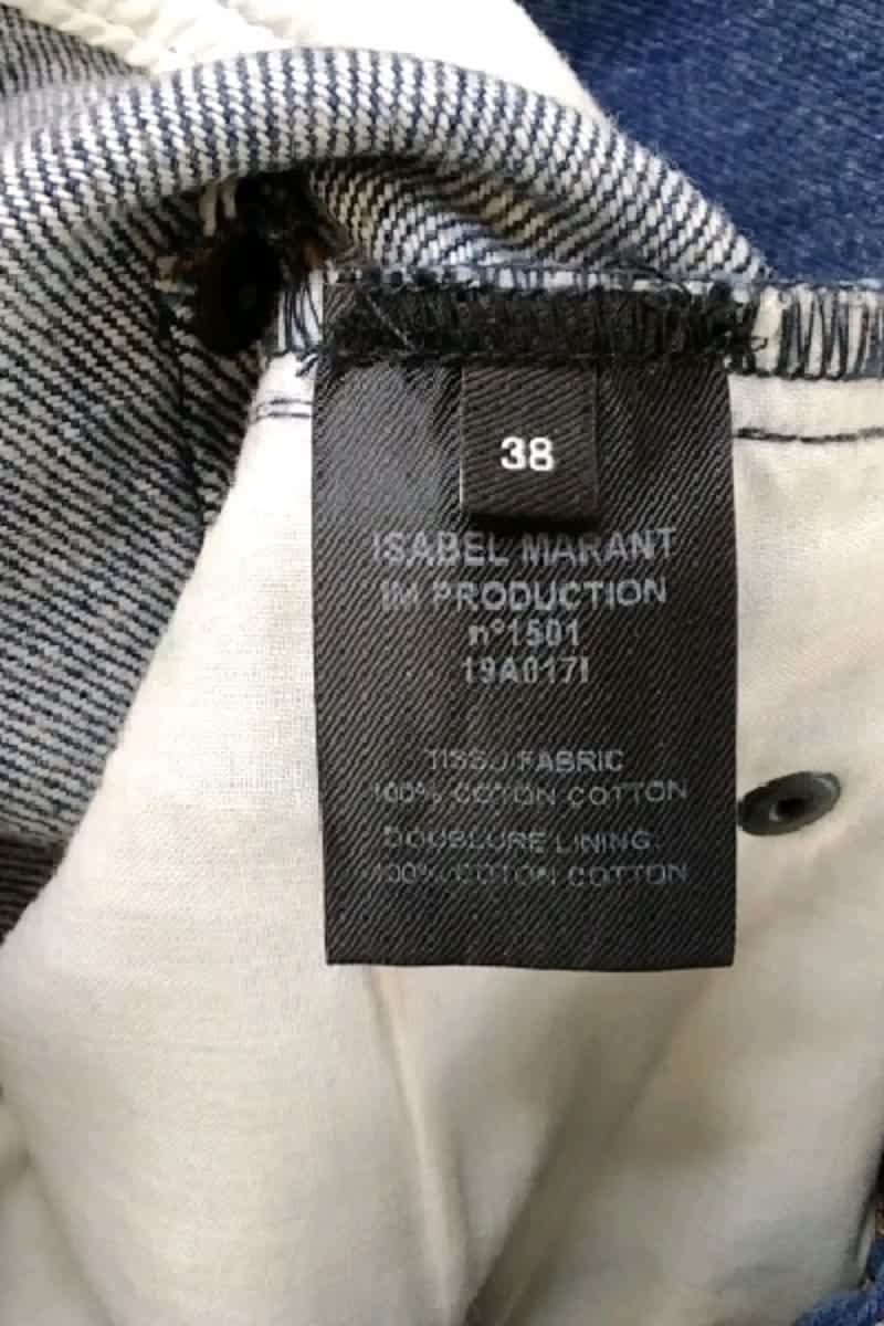 Straight cotton-blend pants ISABEL MARANT - Seconde Main Blue