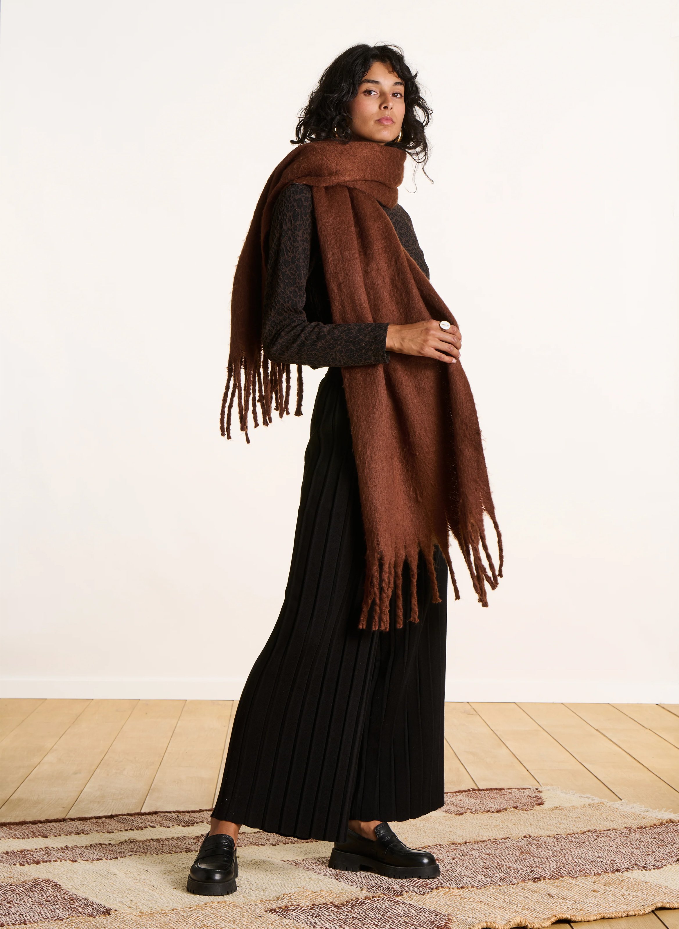 Knit scarf LA FEE MARABOUTEE Brown