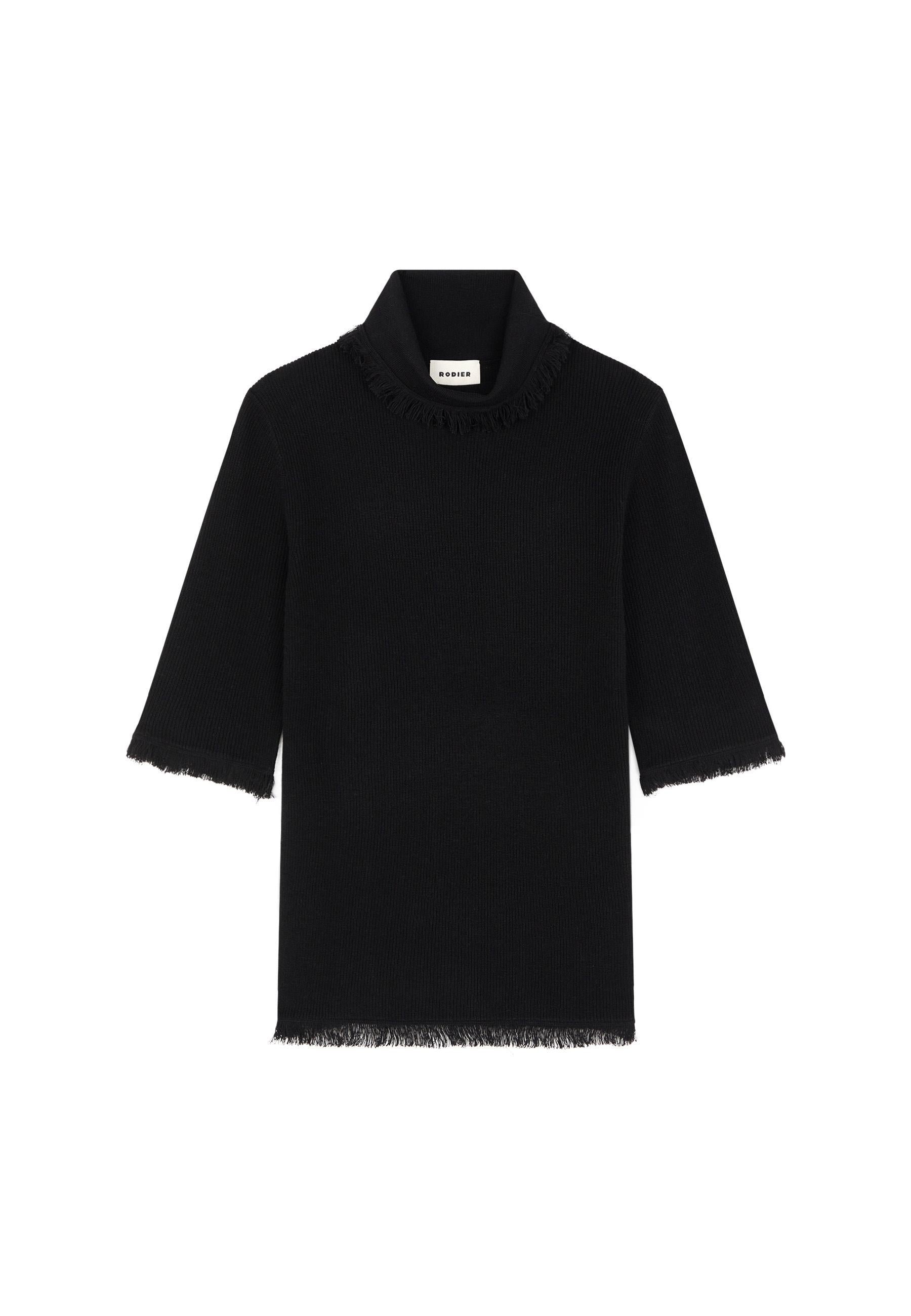 Short-sleeve turtleneck sweater RODIER Black