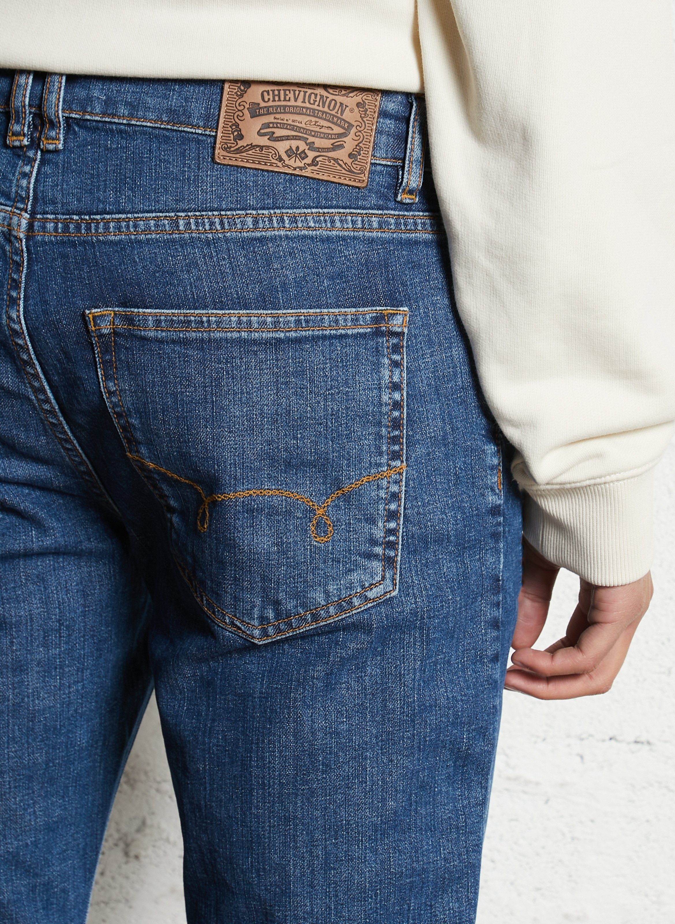 Cotton-blend straight jeans CHEVIGNON Grey