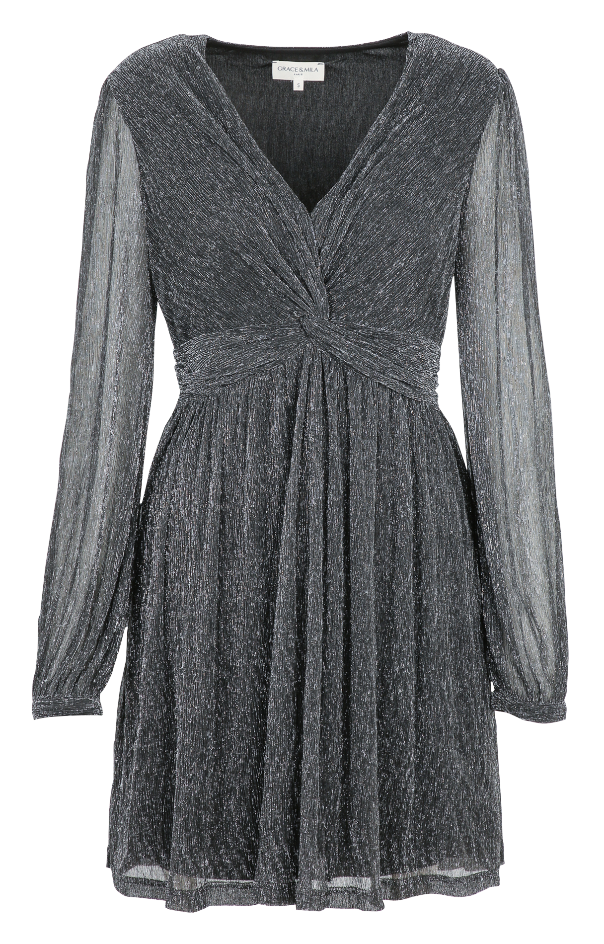 Korte jurk met V-hals GRACE ET MILA Grey