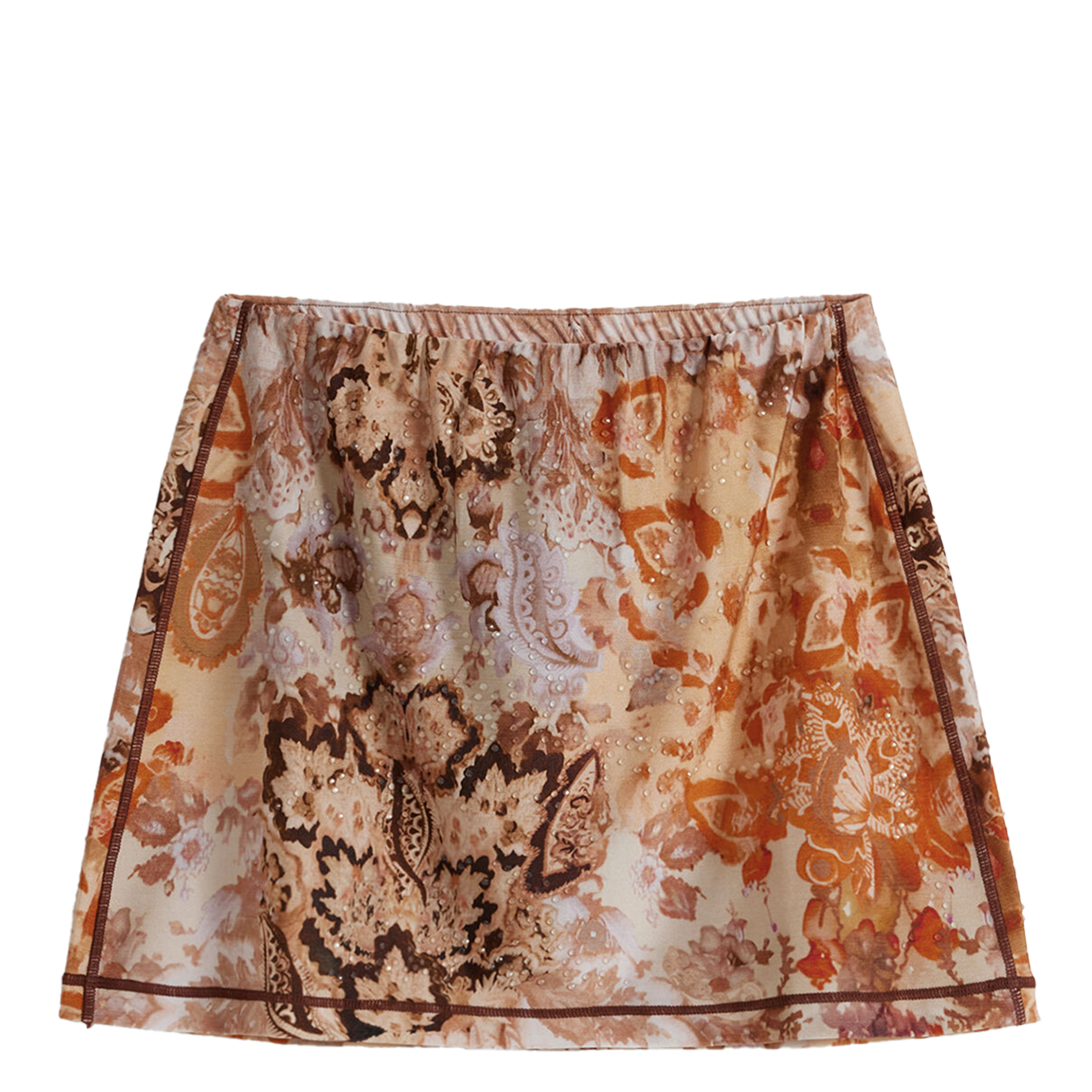 Jupe évasée courte imprimée DESIGUAL Orange