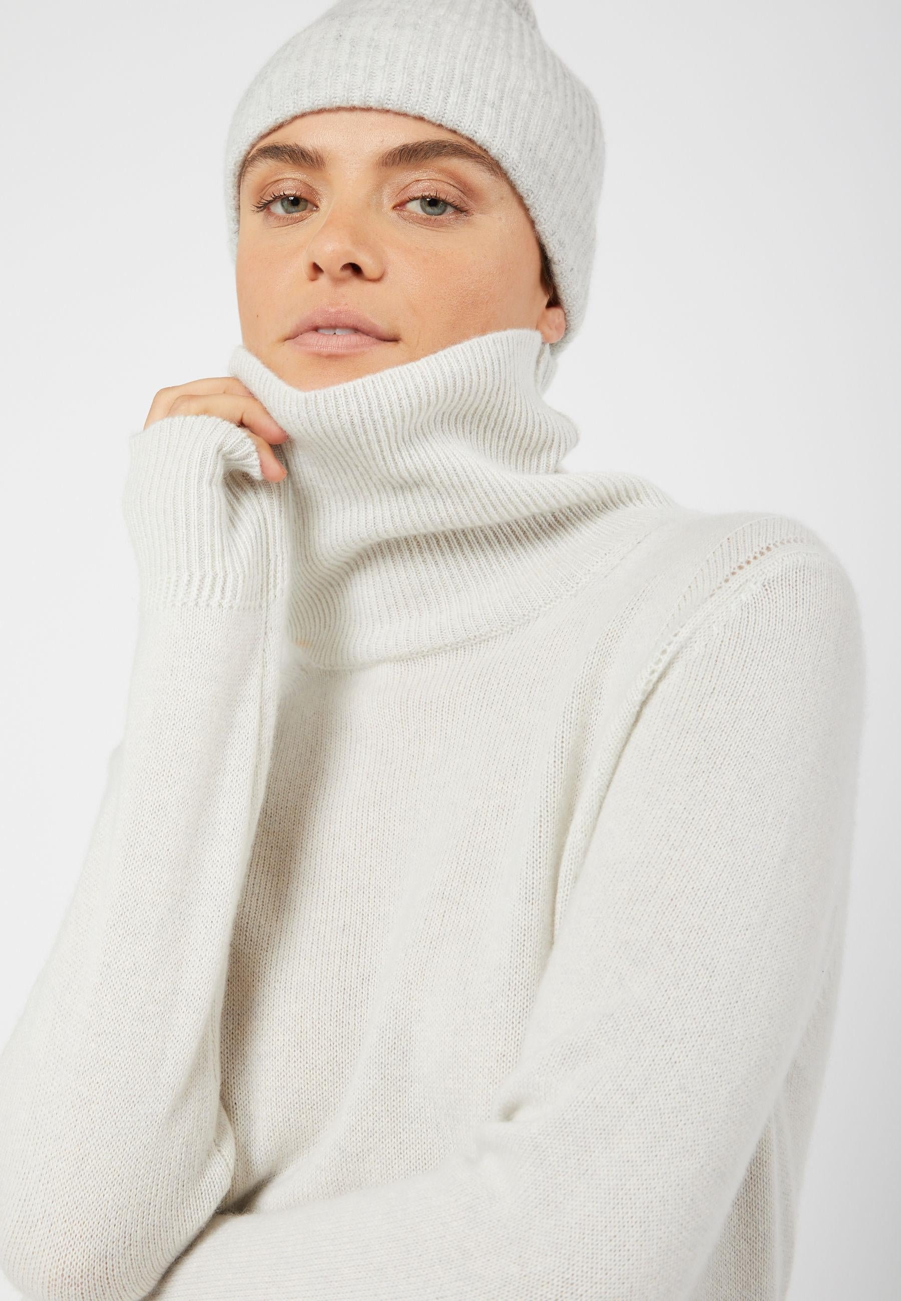 Oversized cashmere turtleneck sweater RODIER White