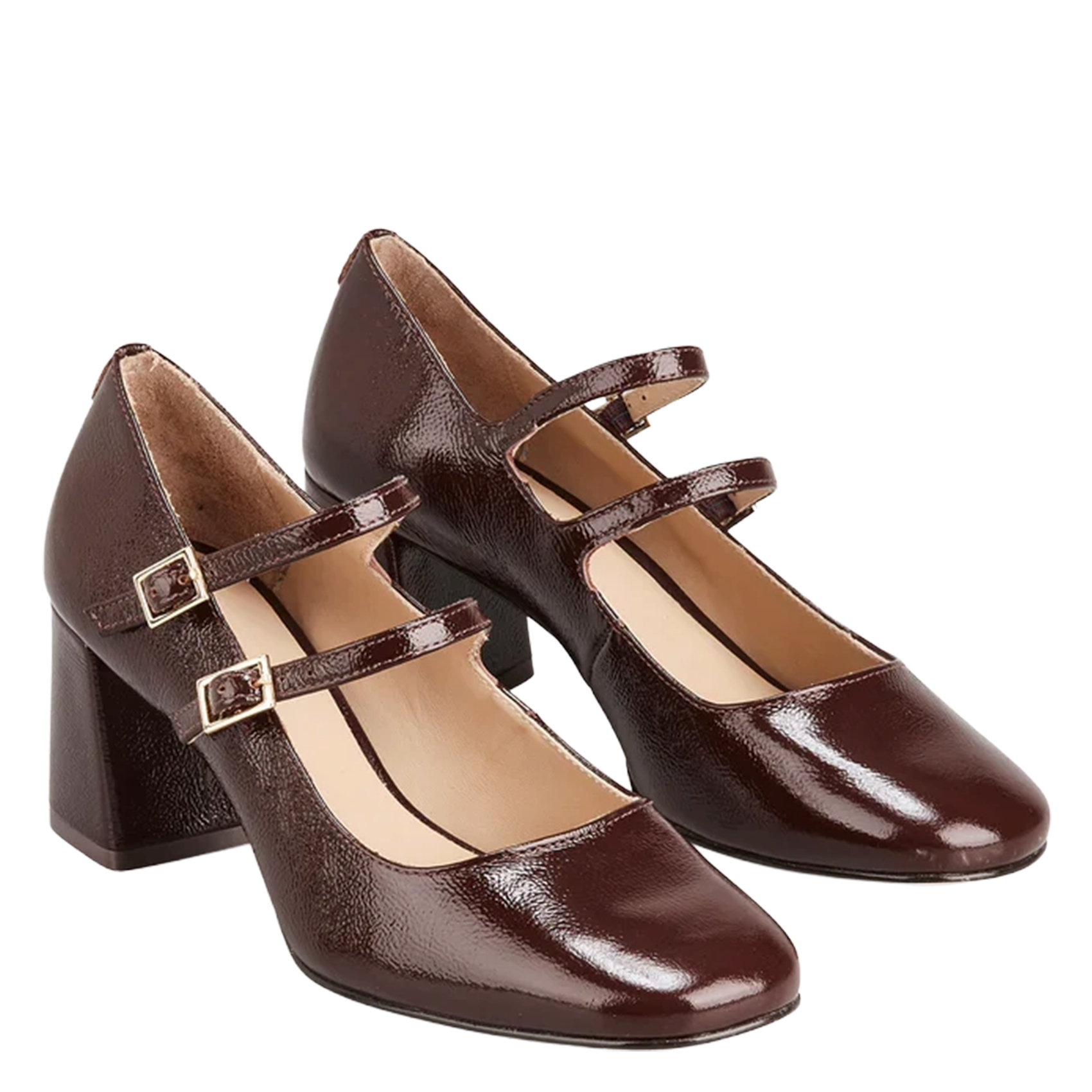 Enzo patent leather high heels with straps COSMOPARIS Brown