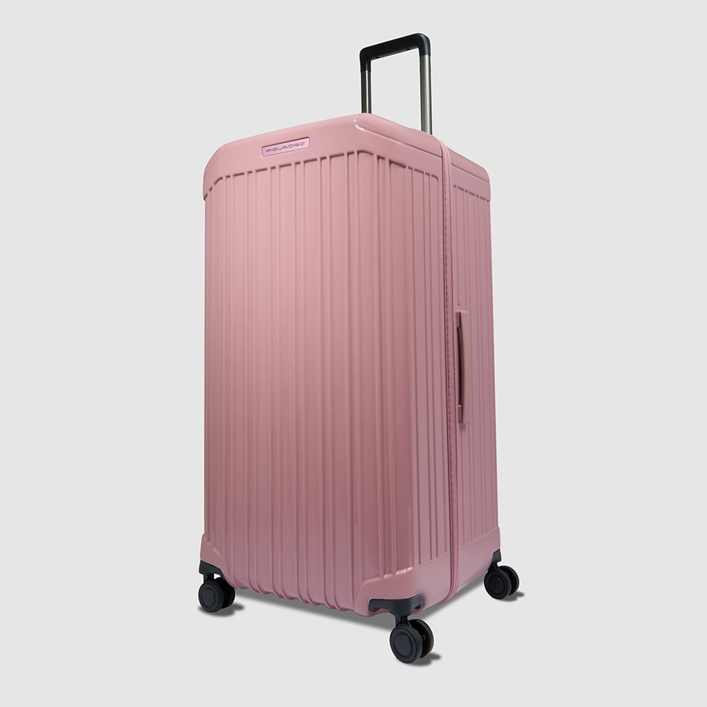 4-wheel trunk format trolley suitcase with TSA lock and removable washable lining PIQUADRO Pink