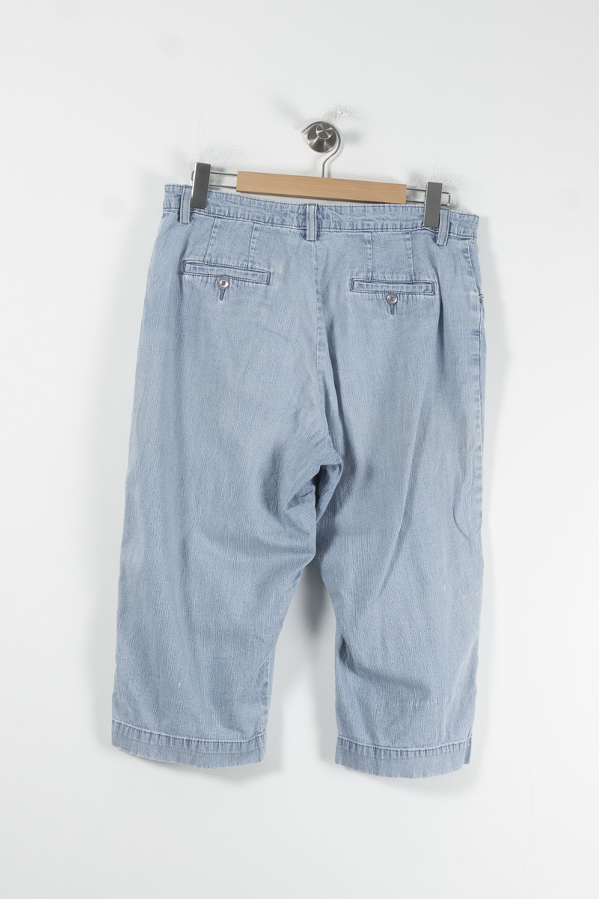 Cropped slim jeans with studs LEE - Seconde Main Blue