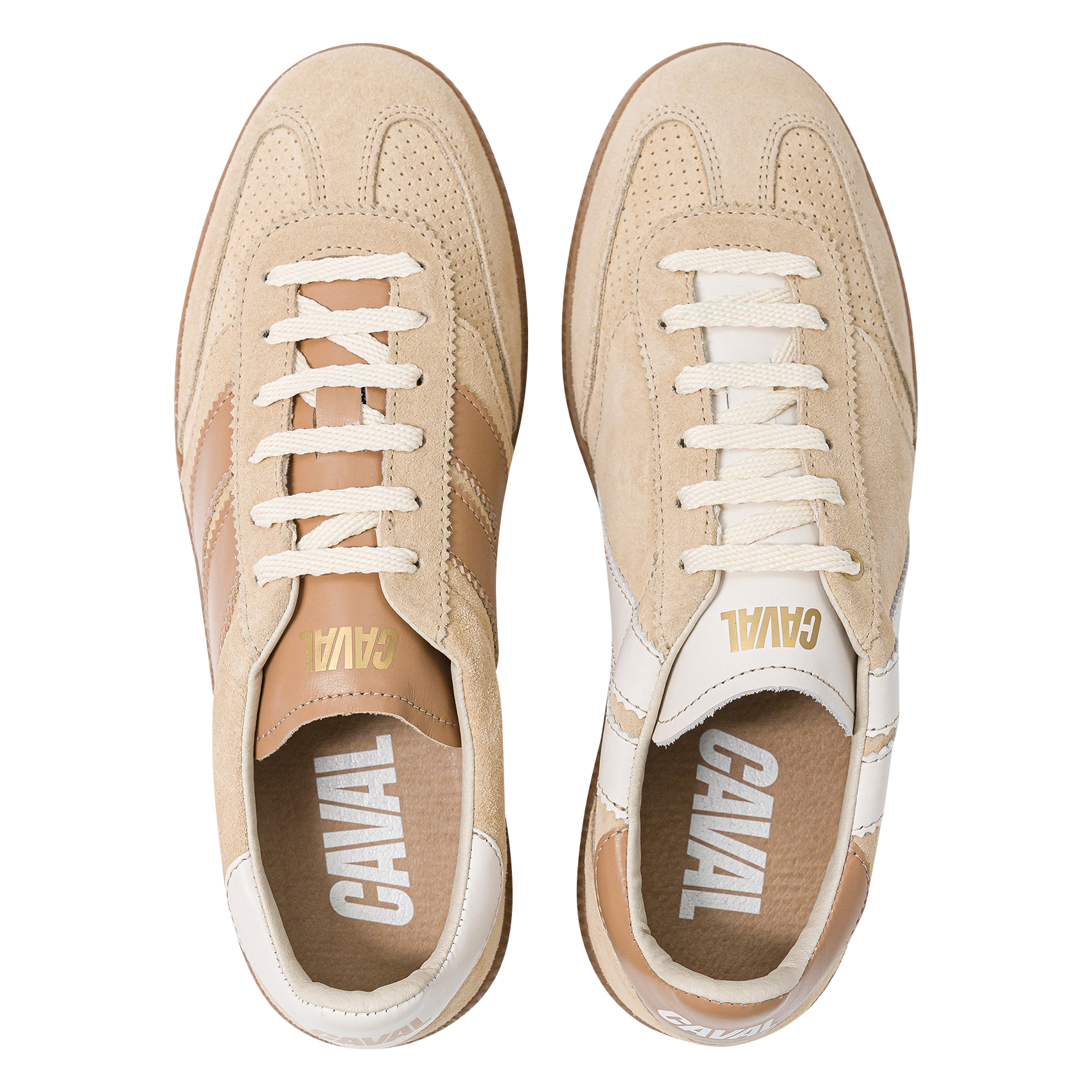 Suede leather low-top sneakers CAVAL Beige