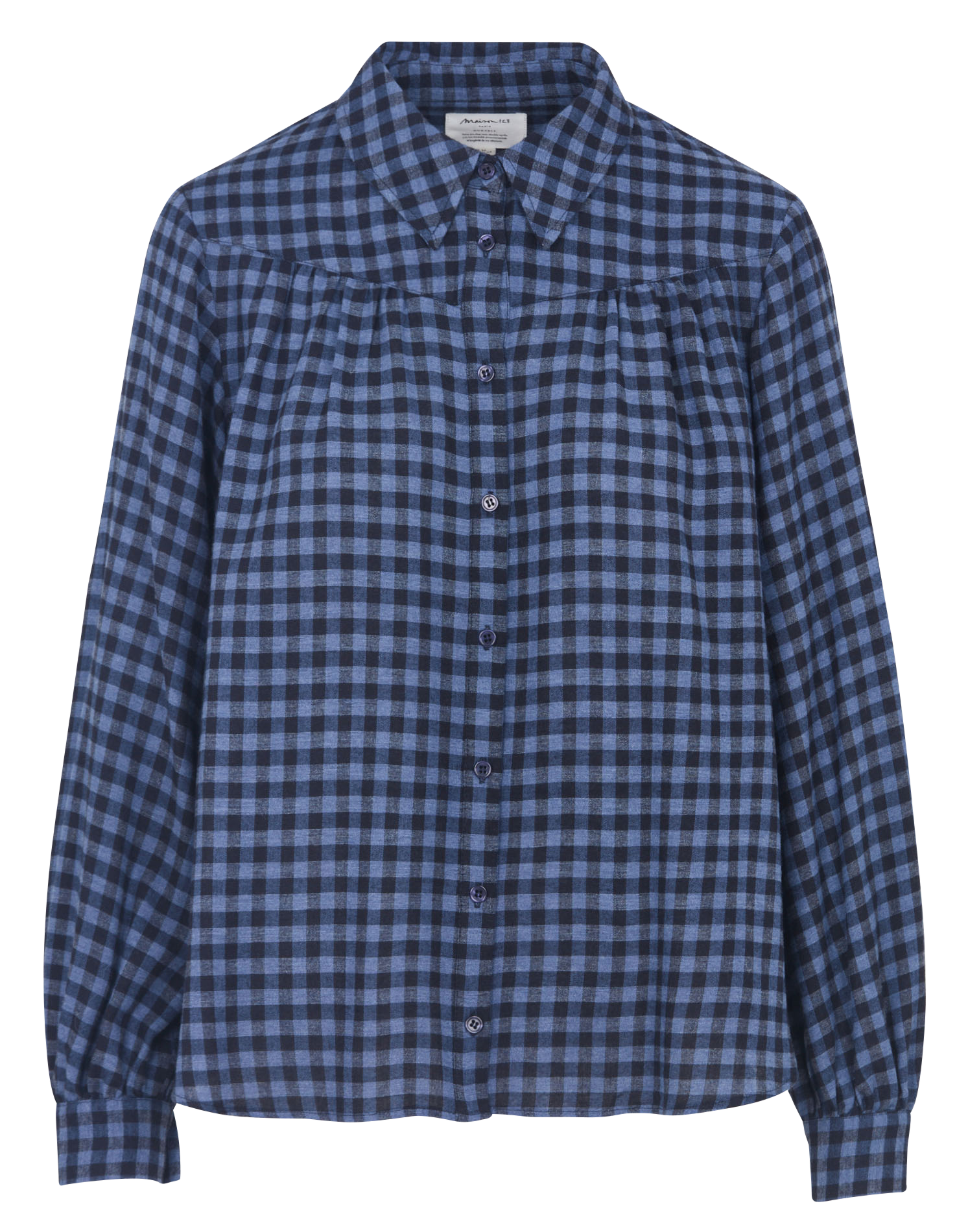 Oversized classic collar checked shirt MAISON 123 Blue