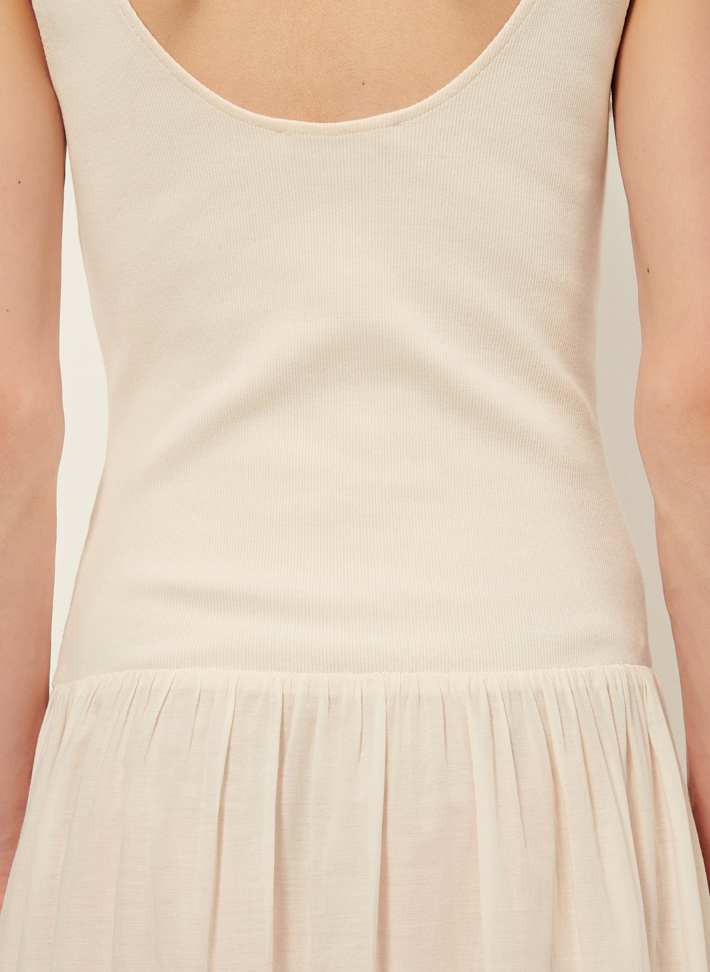 Ausgestelltes Maxikleid aus Baumwoll-Mix SESSUN Beige