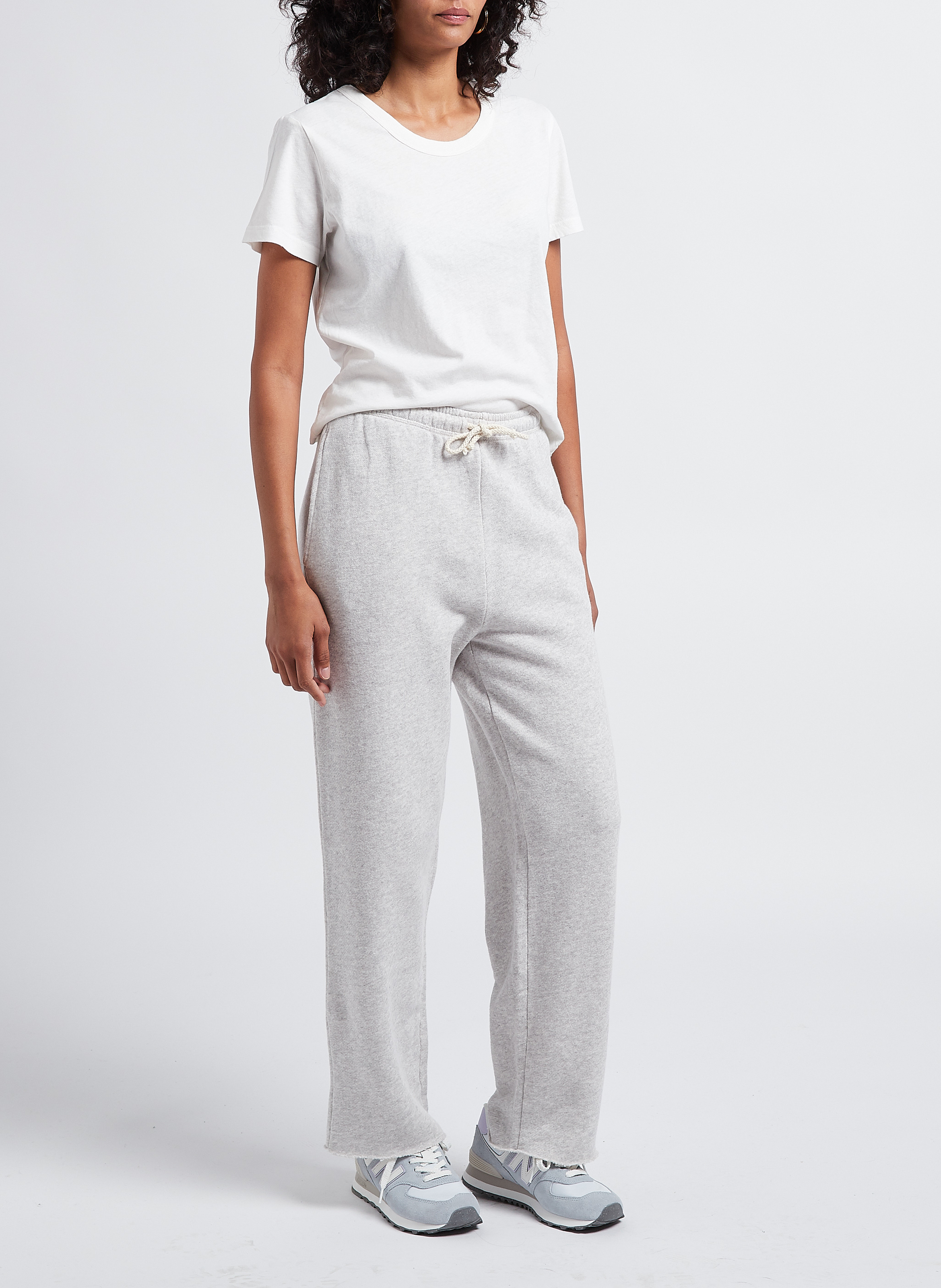 Kurzes Rundhals-T-Shirt aus Baumwolle AMERICAN VINTAGE Weiss