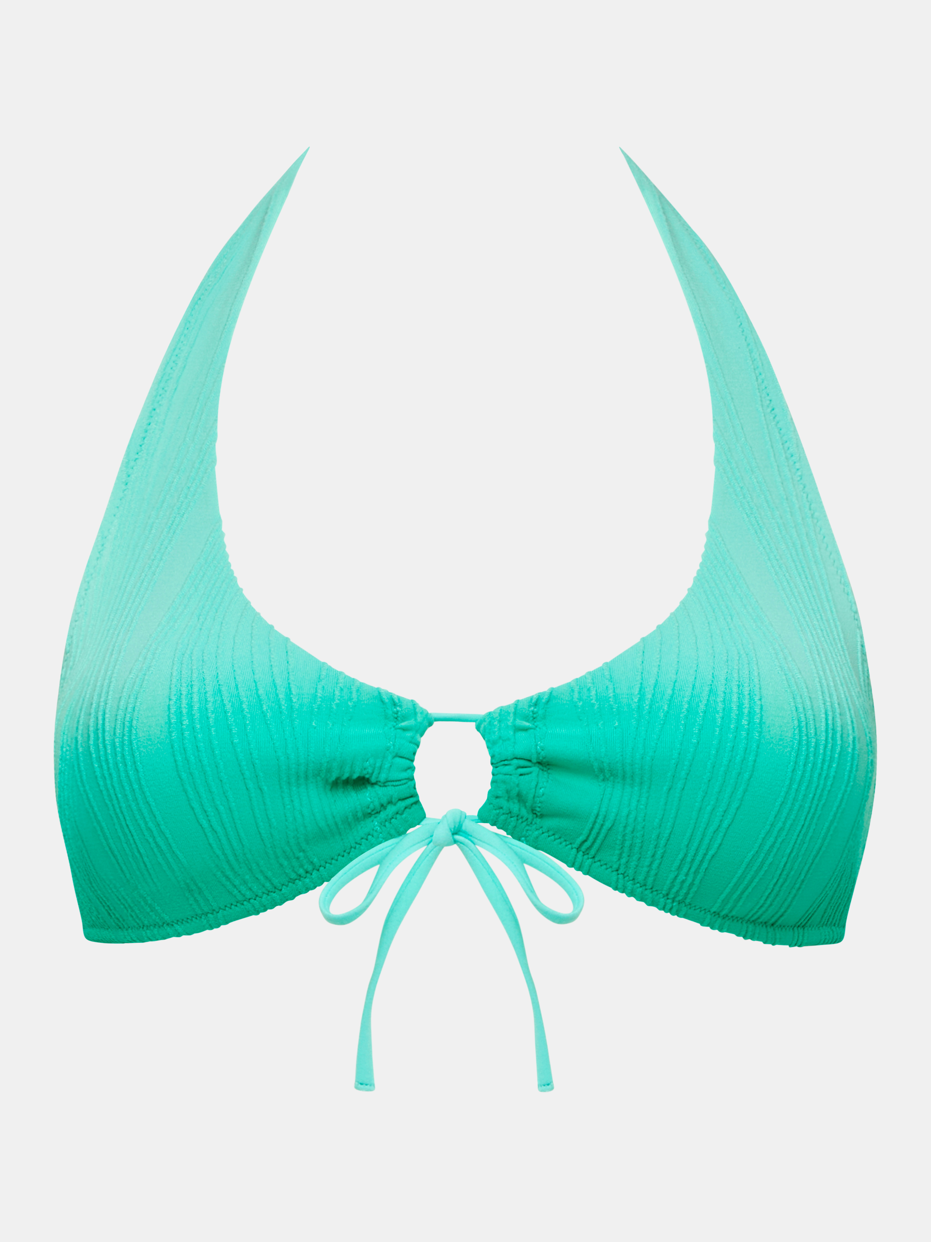 Non-wired plunging bikini top with removable cups CHANTELLE PULP Green