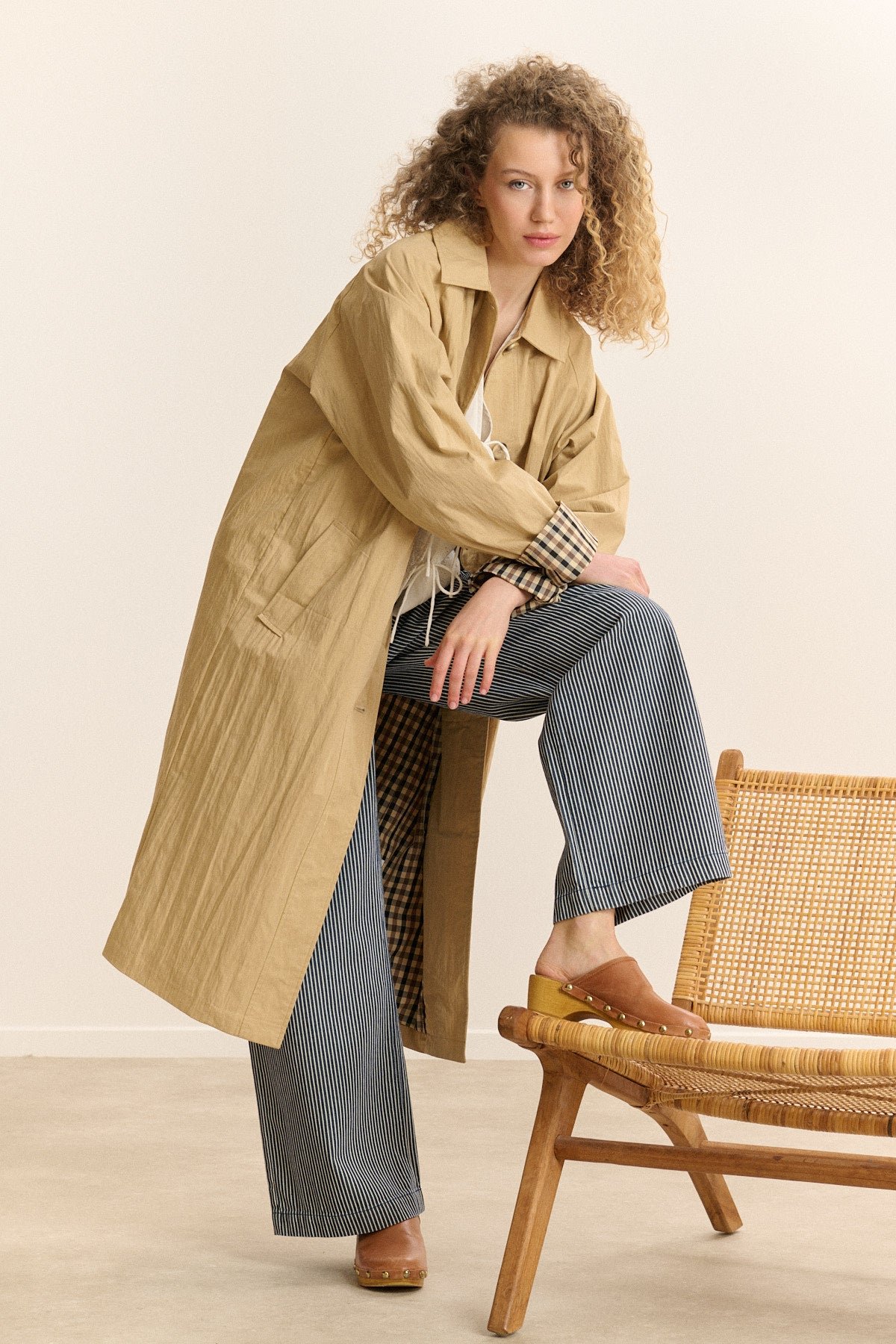 Buttoned long trench coat GARANCE PARIS Beige