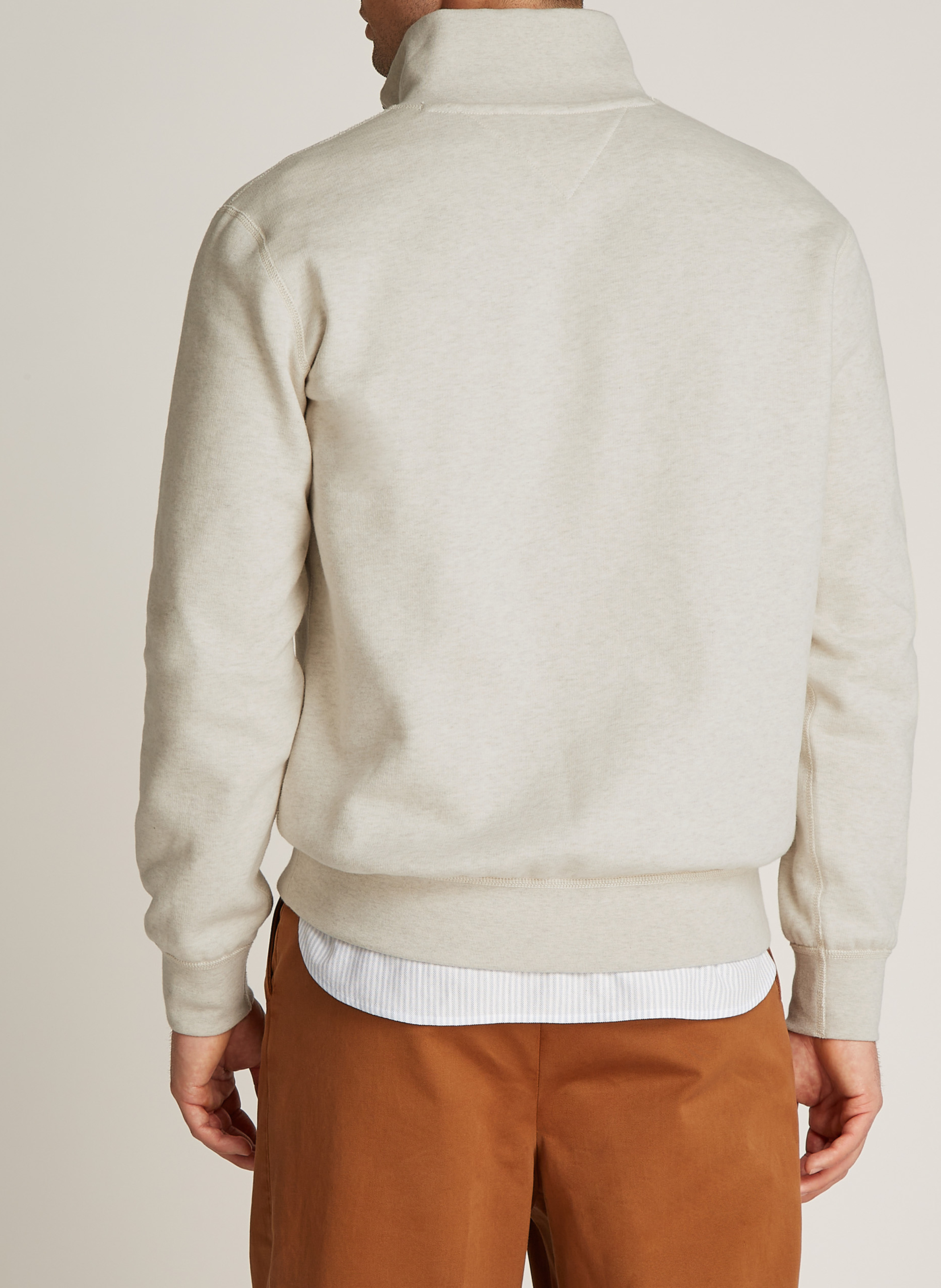 Gerader Pullover mit Stehkragen aus Baumwollmix TOMMY HILFIGER Beige