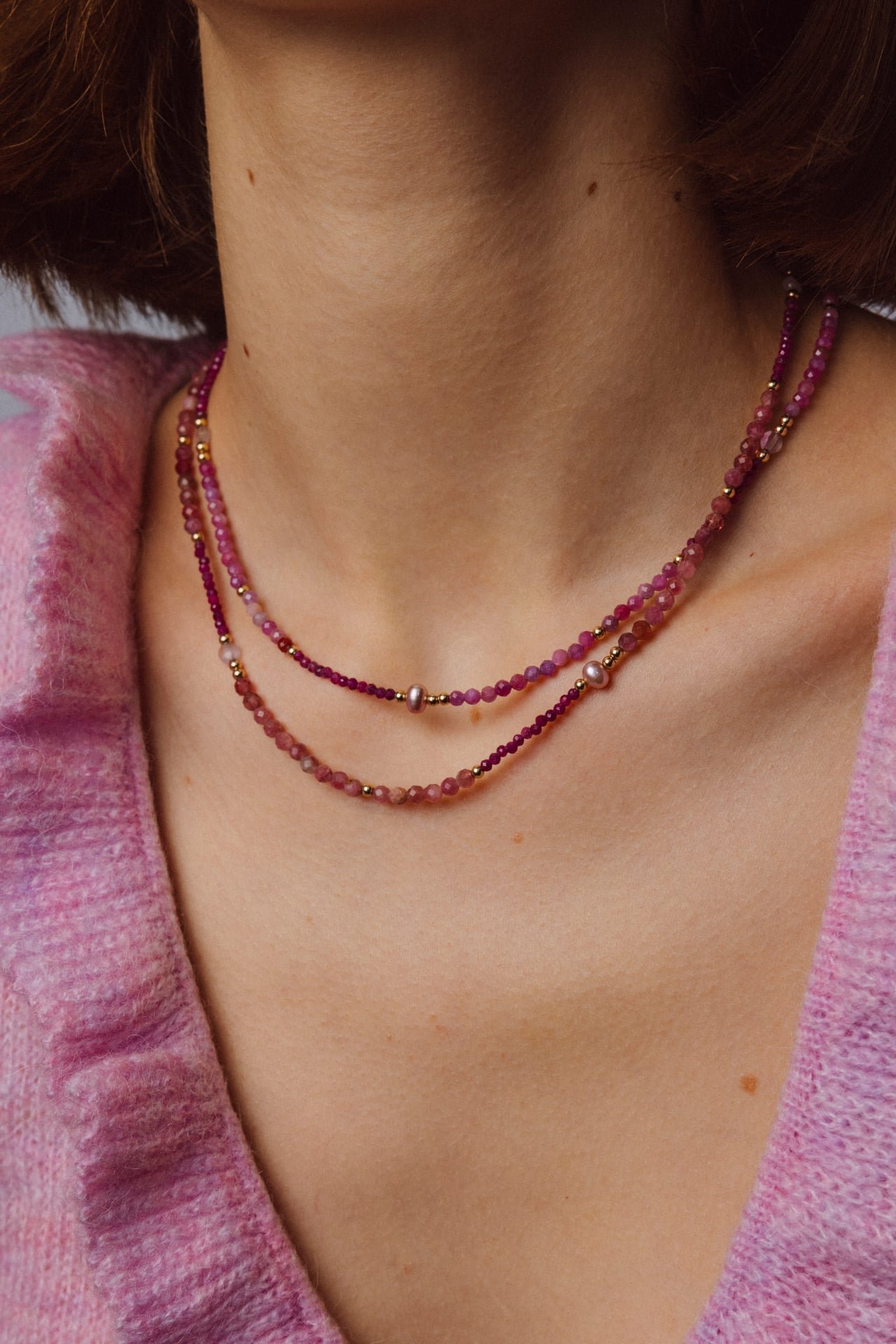 Necklace 80cm - grenadine YAY Golden