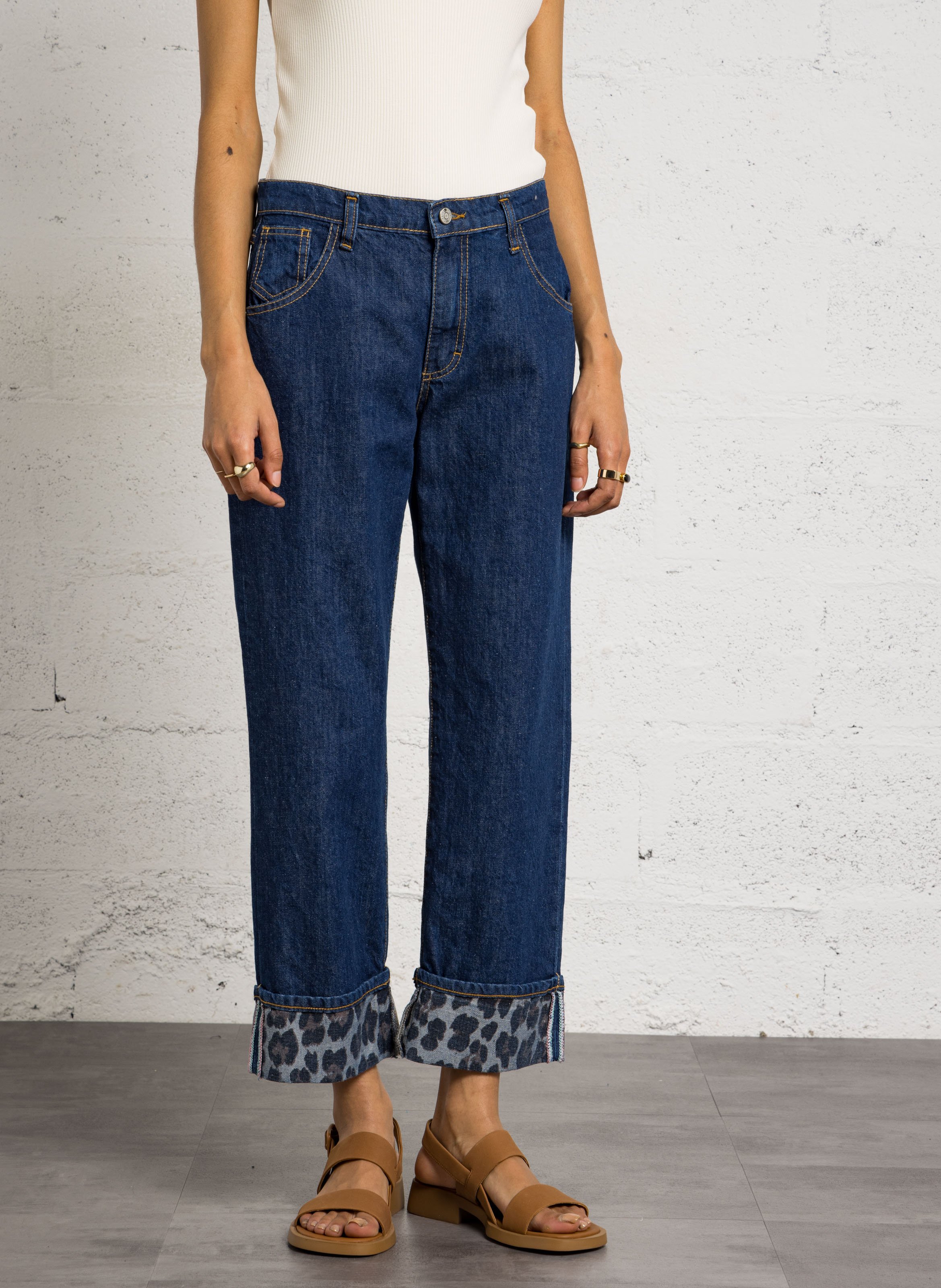 Wijde jeans PLEASE Blauw