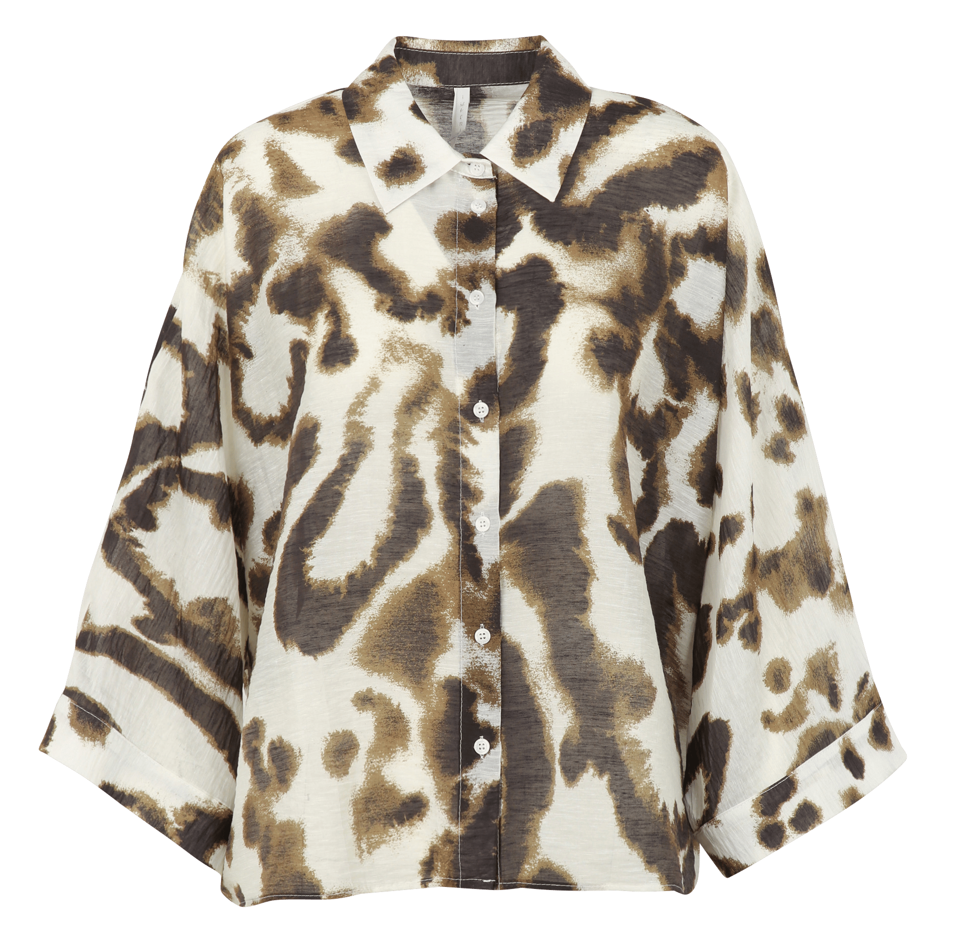 Chemise kimono ample imprimée IMPERIAL Beige