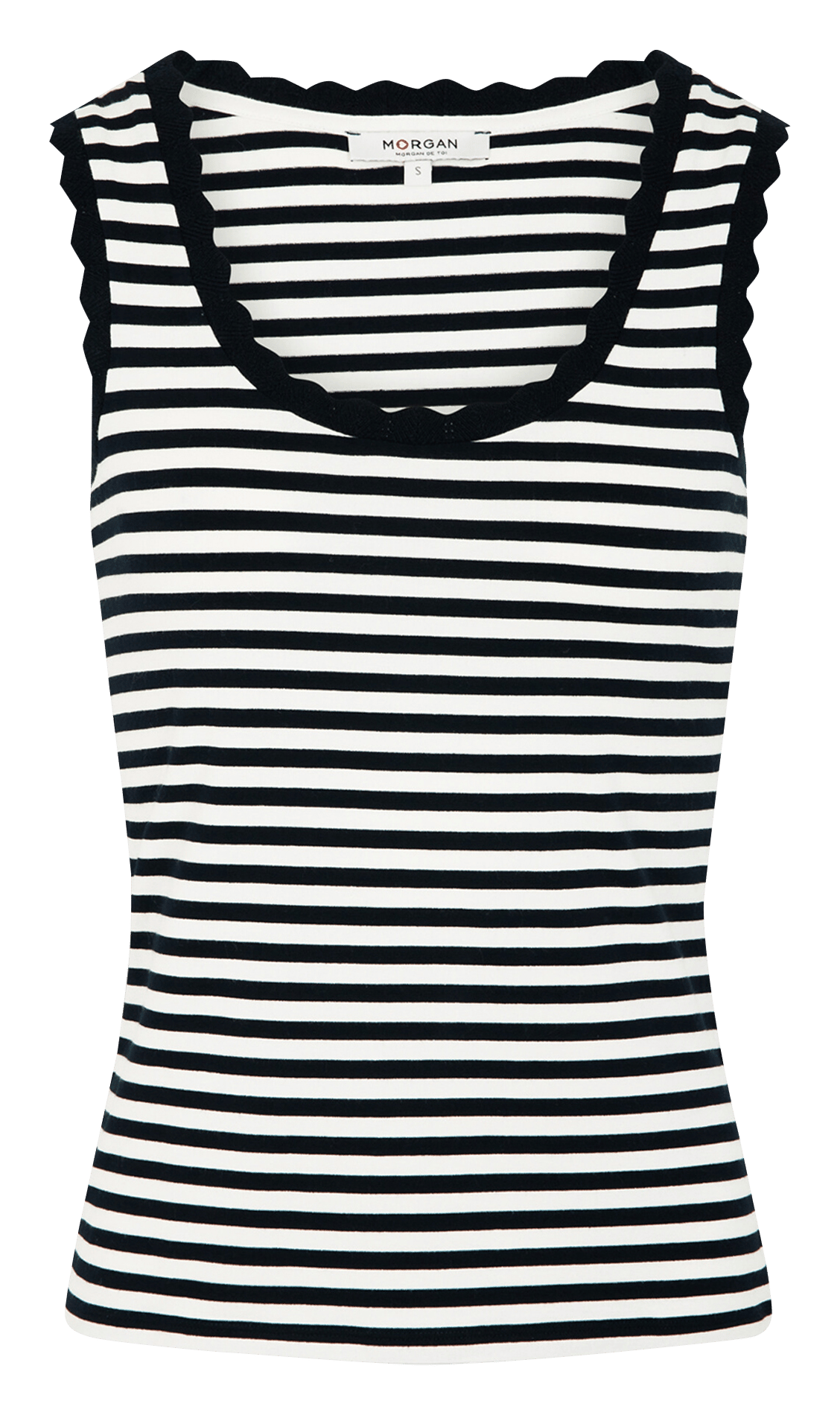 Débardeur col rond à rayures MORGAN Bleu