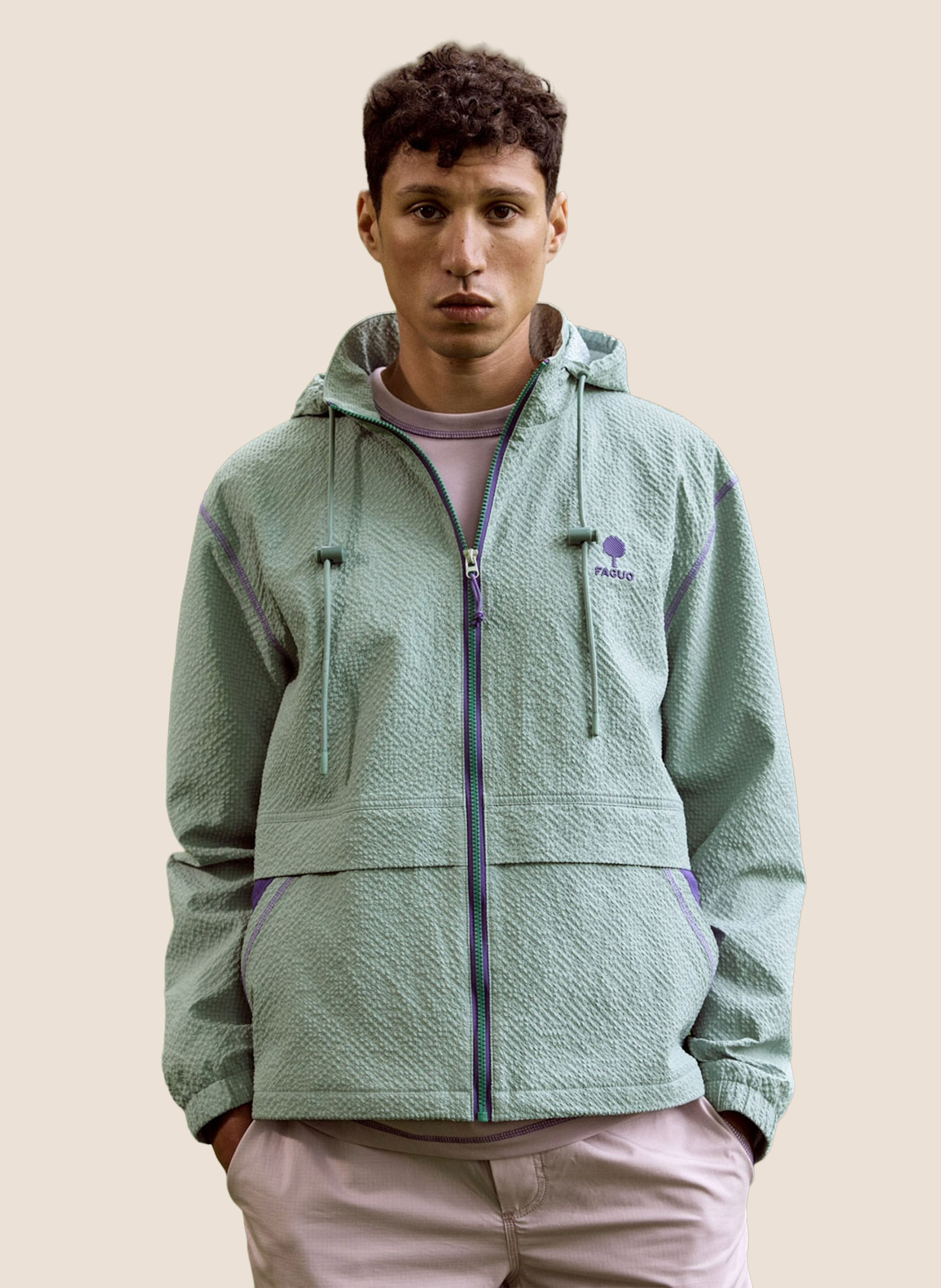 Recht jasje met ronde hals FAGUO Groen