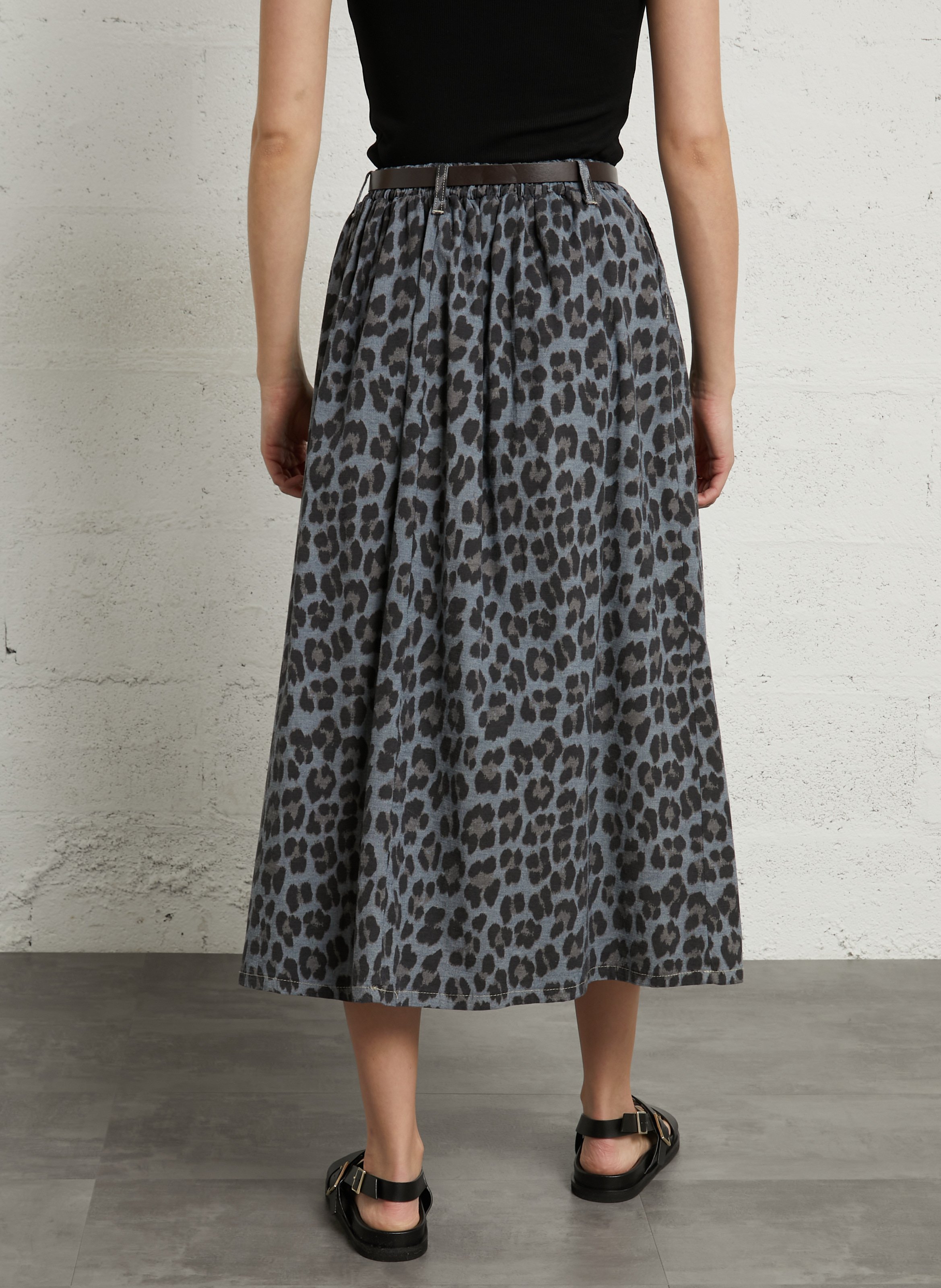 Midirock mit Leoparden-Print PLEASE Mehrfarbig