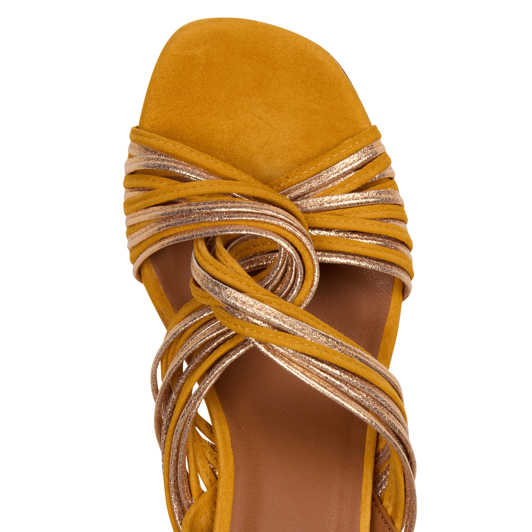 Sandales à talons en cuir velours MAISON TOUFET Jaune