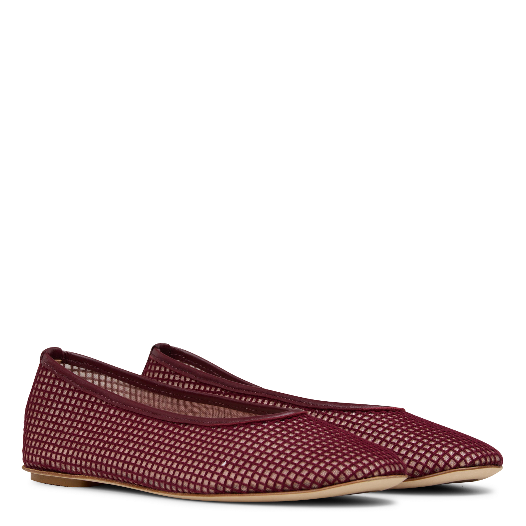 Lederballerinas mit Ajourmuster ODARE Rot